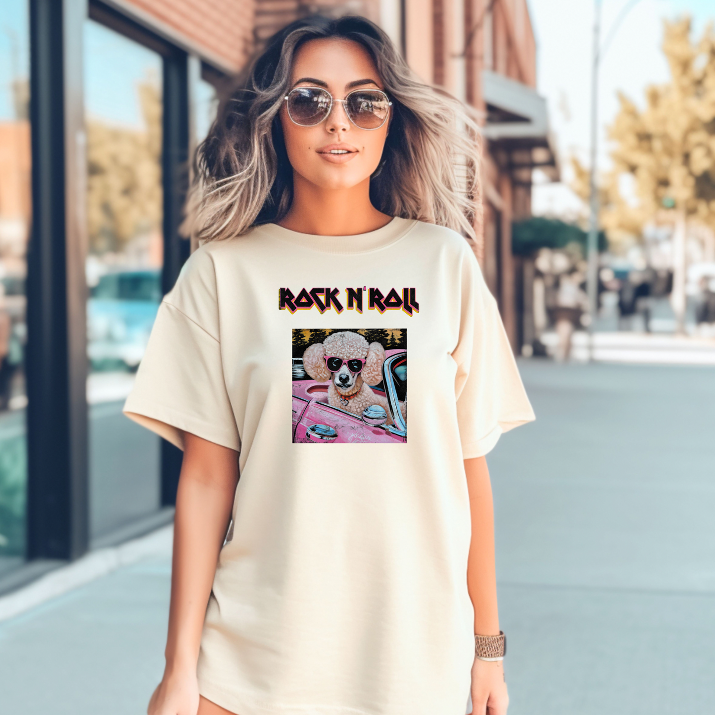 Vintage poodle | Adult Comfort Color shirt | Rock n Roll shirt