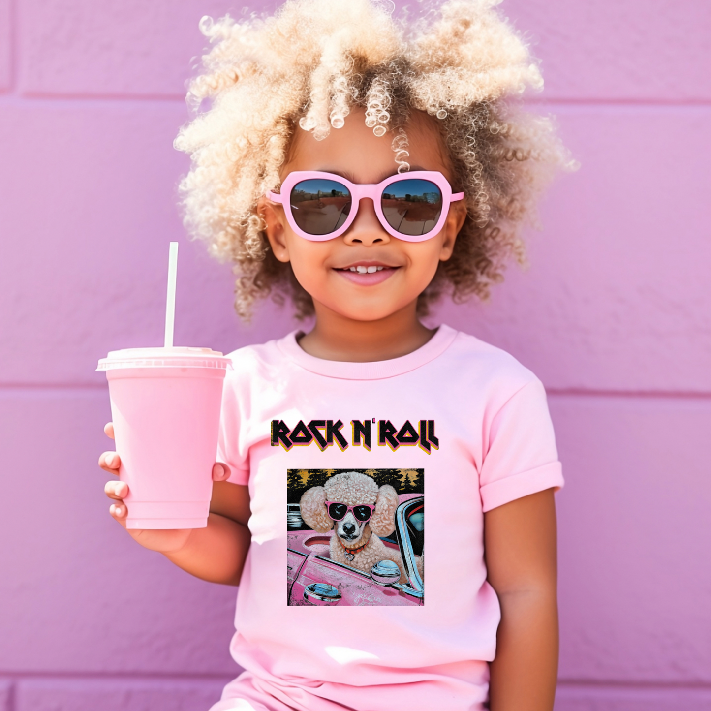 Poodle wearing sunglasses shirt | Concert shirt | Rock n Roll shirt | Kids shirt