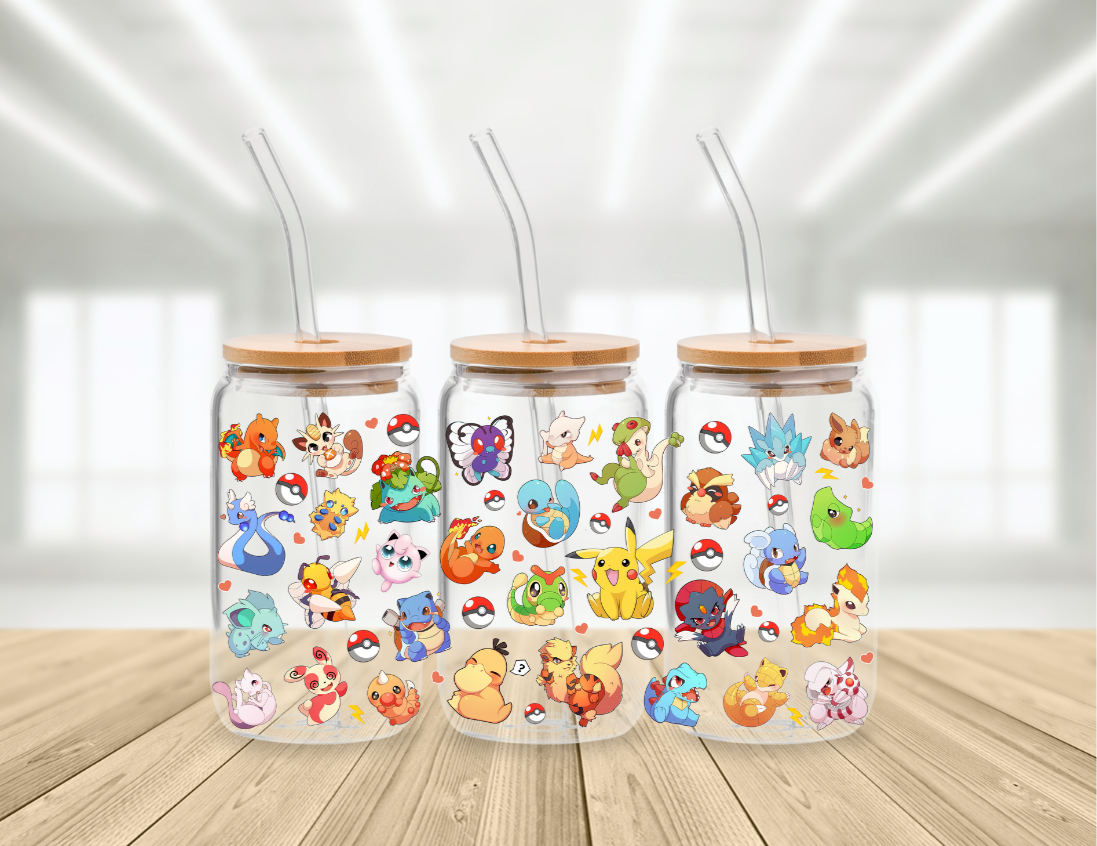Pokémon Inspired Glass | 16 oz Glass