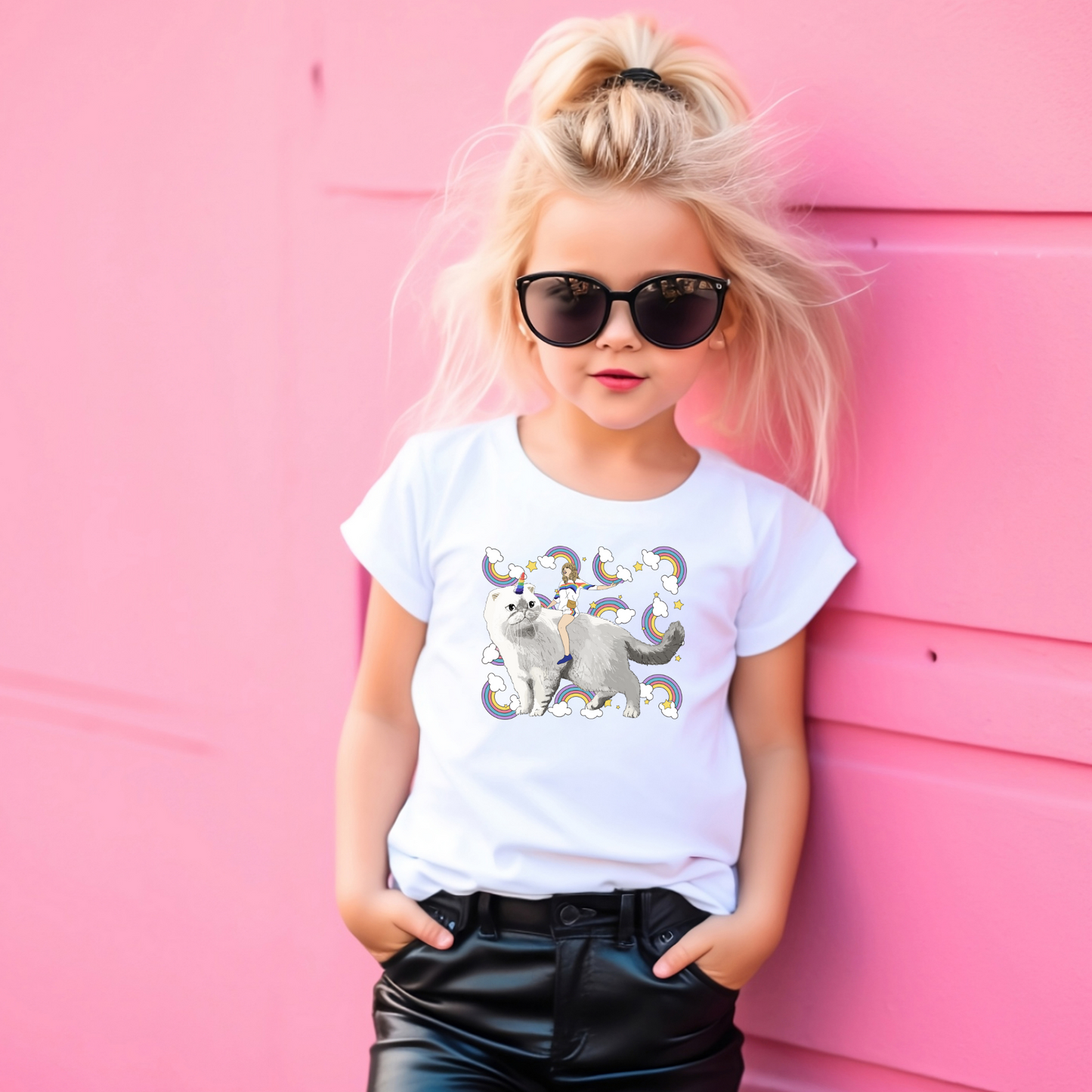 Tay Swift on a Unicorn Cat Shirt
