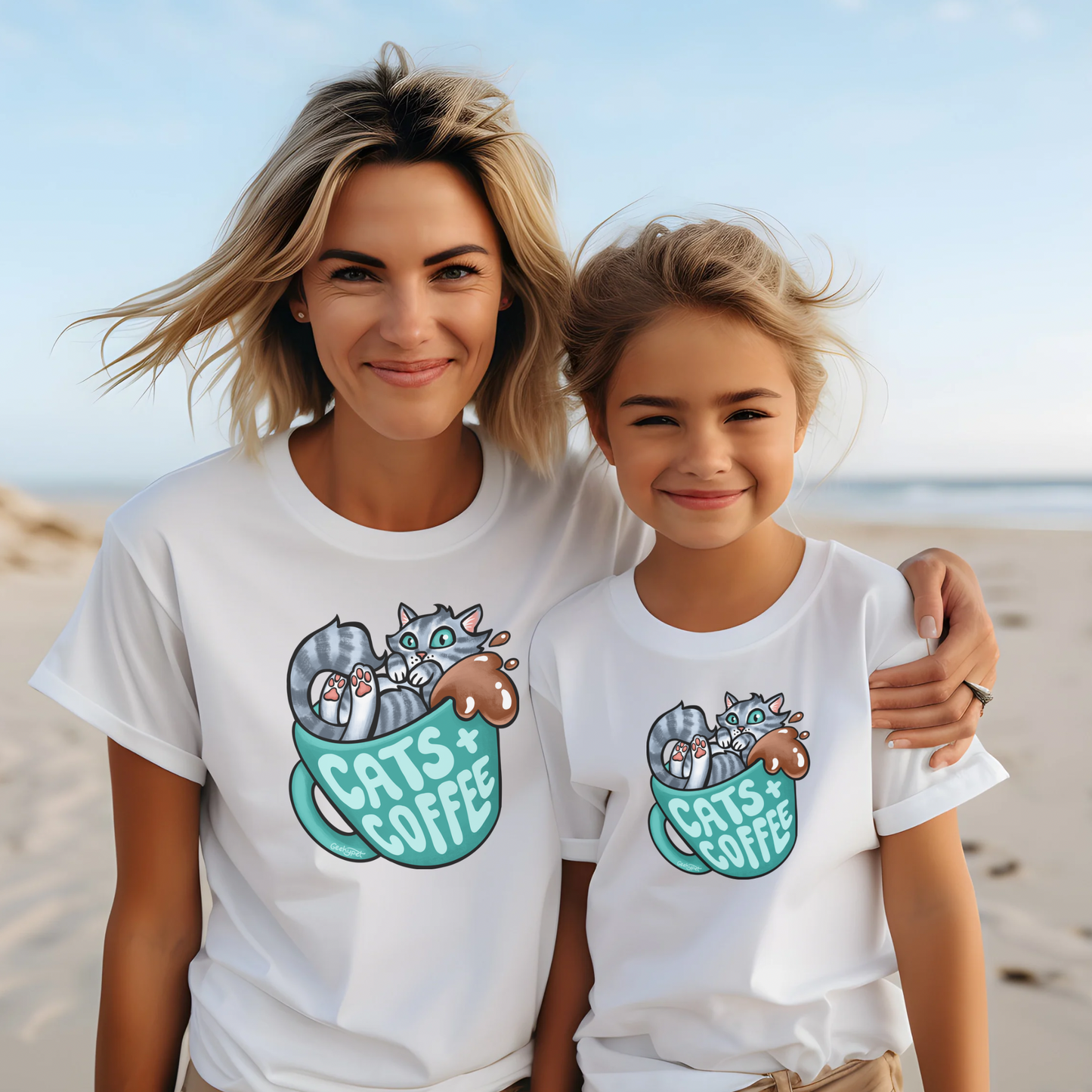 Cats and Coffee shirt | Geeky Pets shirt | Kids shirt