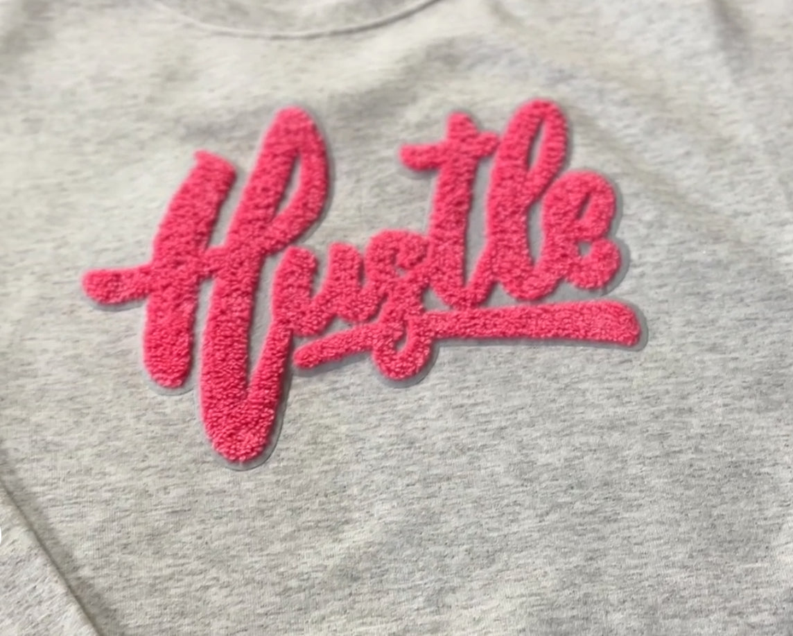 Chenille Embroidered Heat Transfer - Pink Hustle