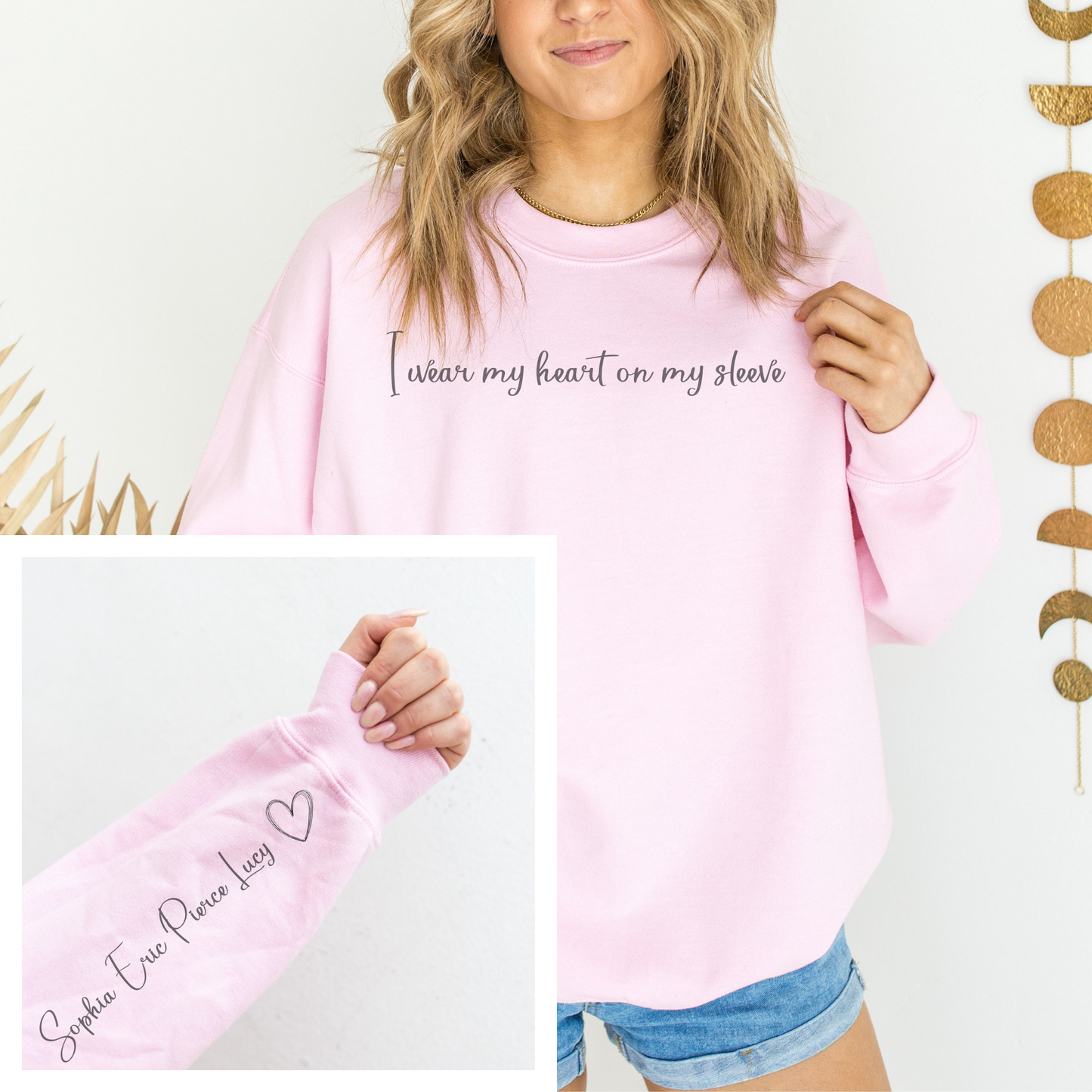 Gift for Mom | Gift for Grandma | I wear my heart on my sleeve | Custom Sweater | Unique gift idea