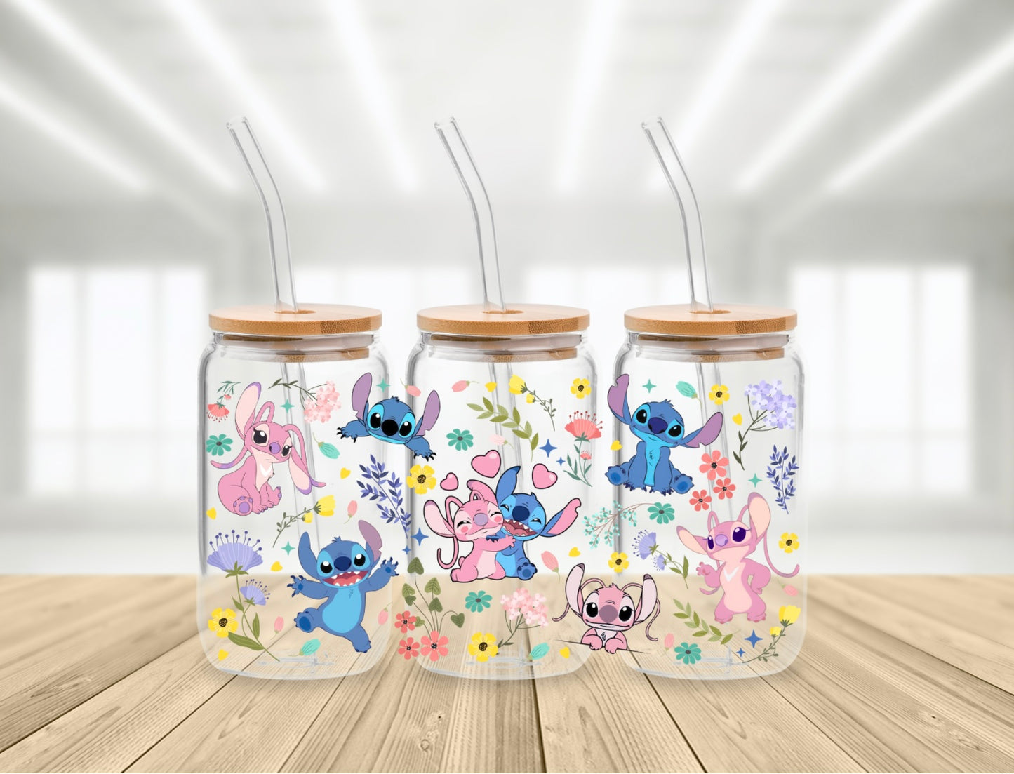 Stitch And Angel 16 oz glass