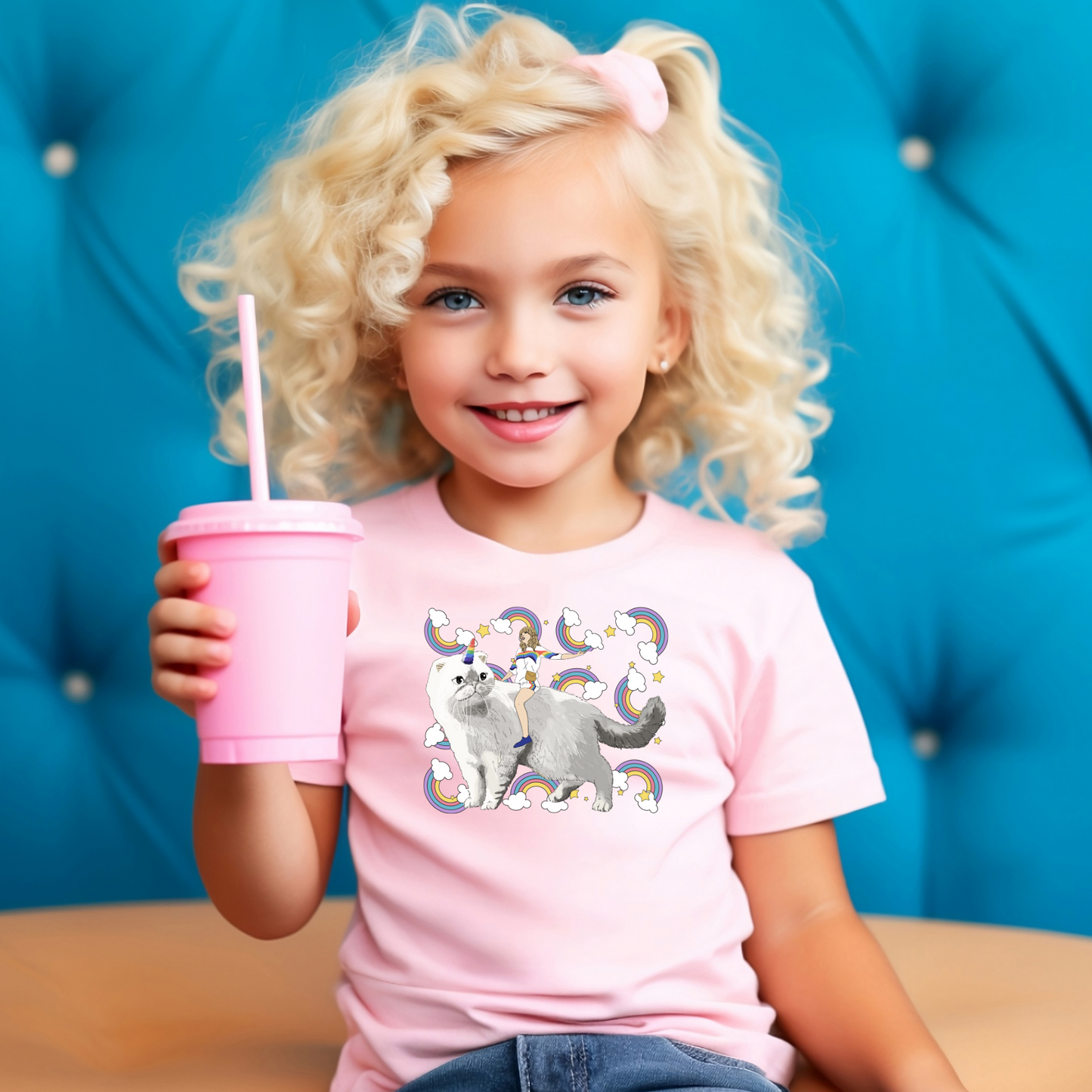 Tay Swift on a Unicorn Cat Shirt