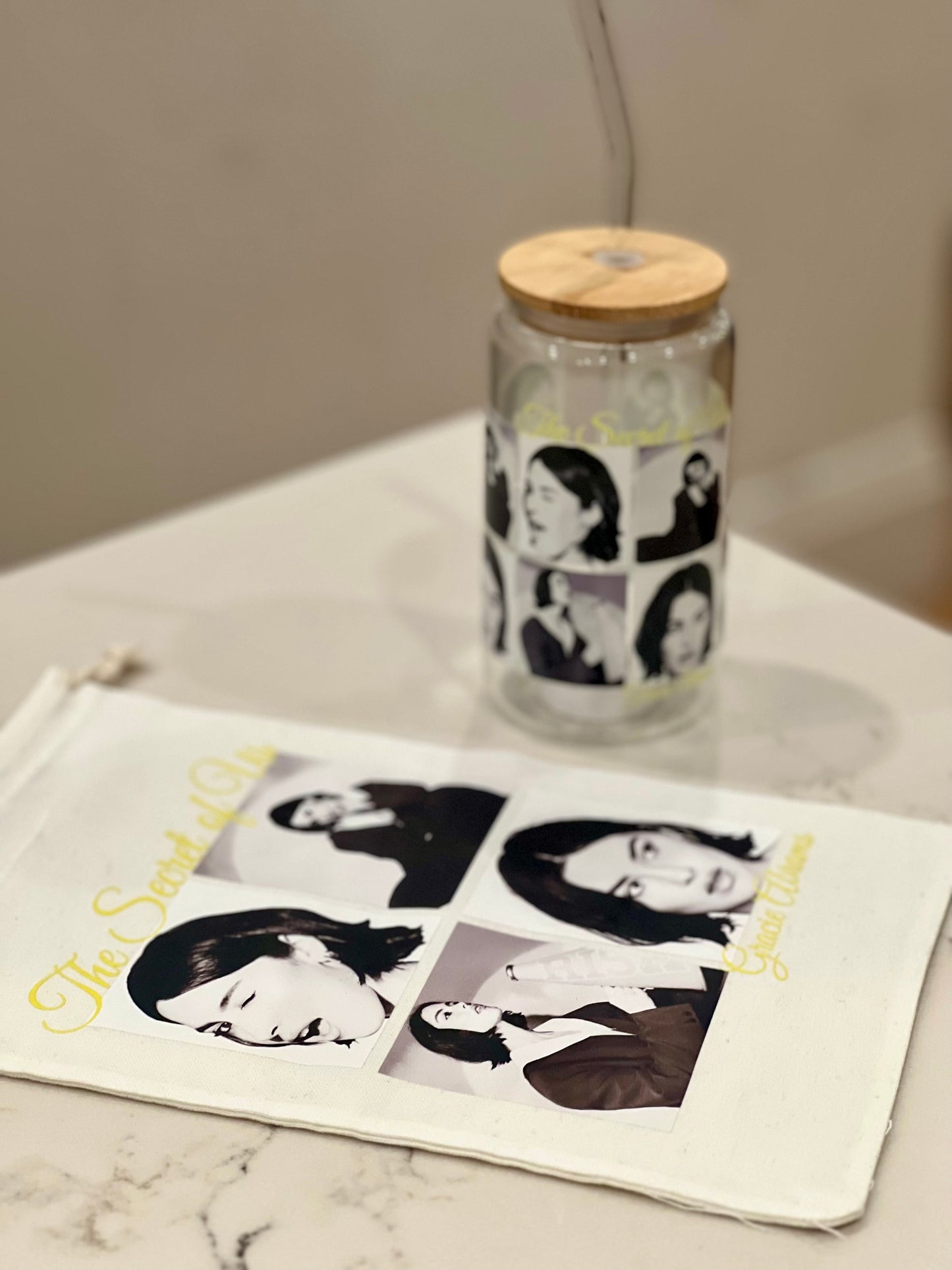 Gracie Abrams Inspired 16 oz glass || Black and White