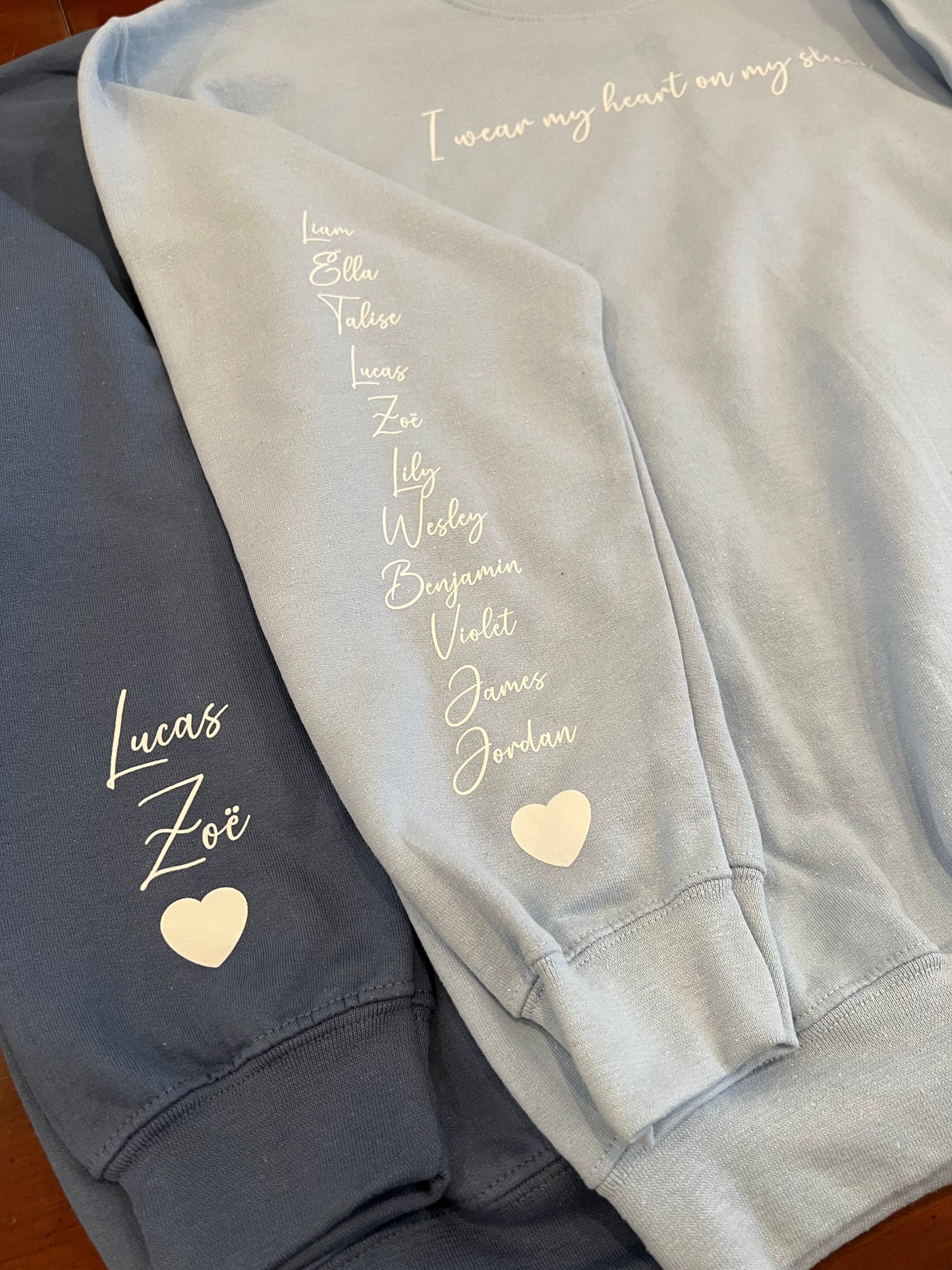Gift for Mom | Gift for Grandma | I wear my heart on my sleeve | Custom Sweater | Unique gift idea