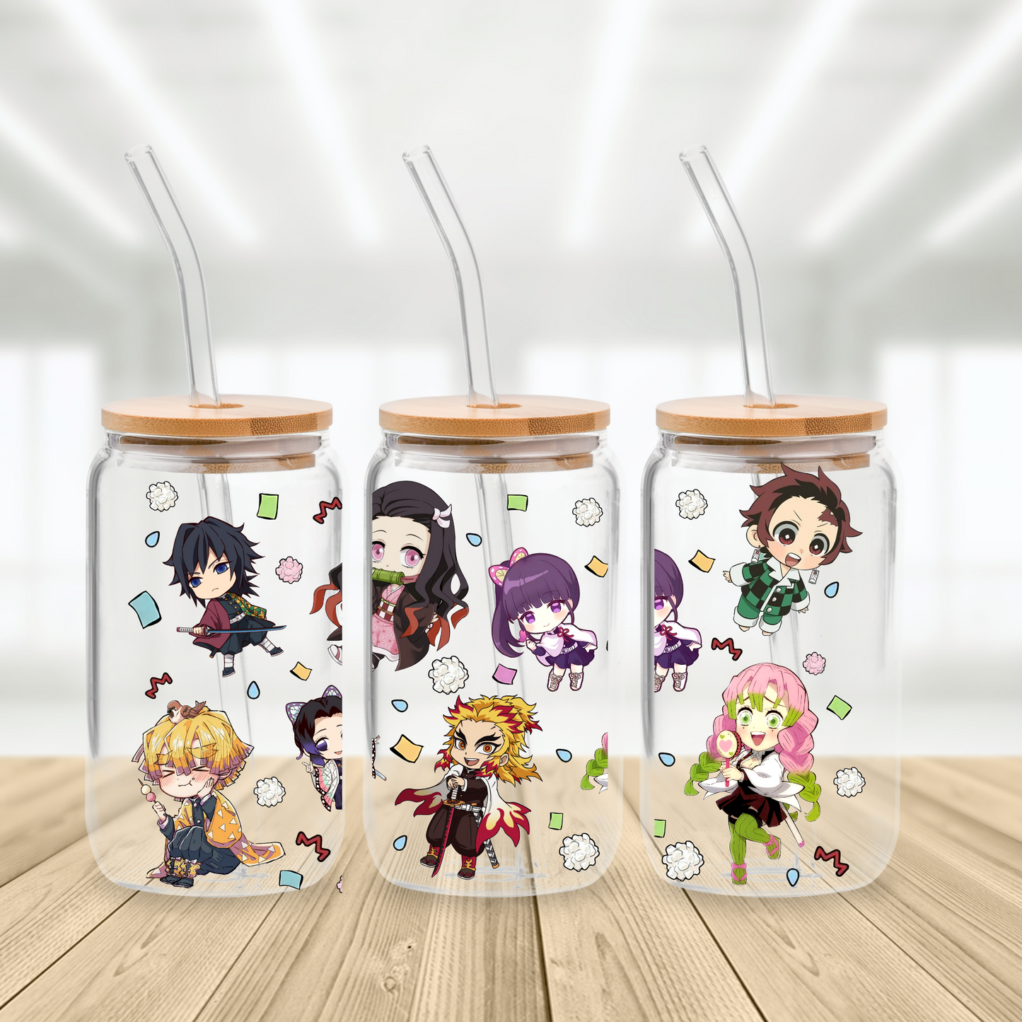 Demon Slayer Anime Characters 16 oz glass