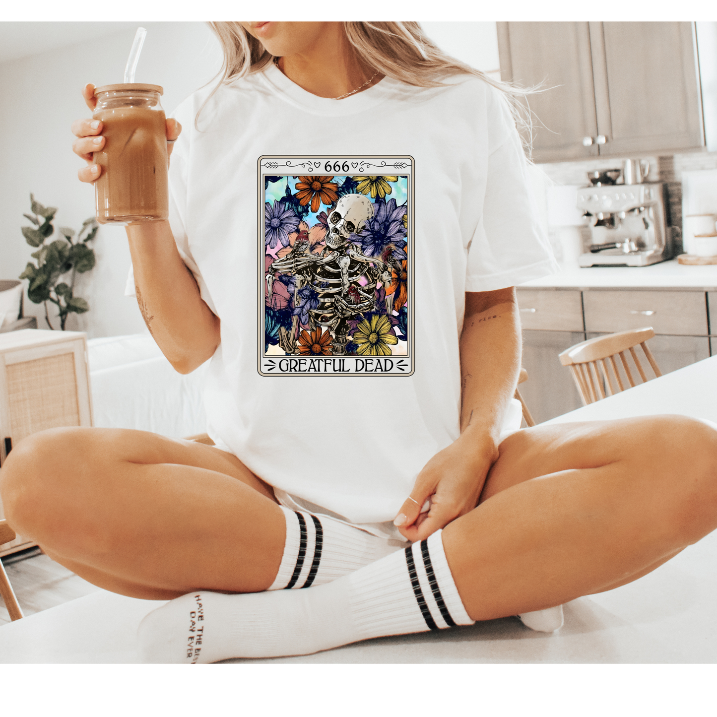 666 Skeleton Floral Tee || More Colours