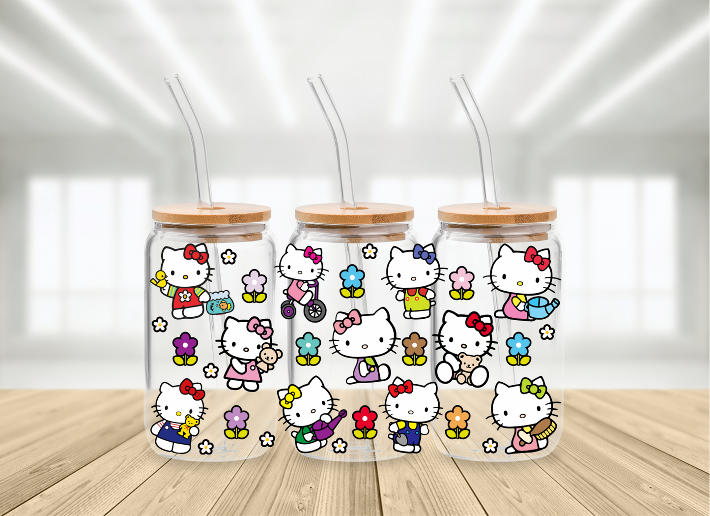 Hello Kitty Inspired Glass | 16 oz Glass