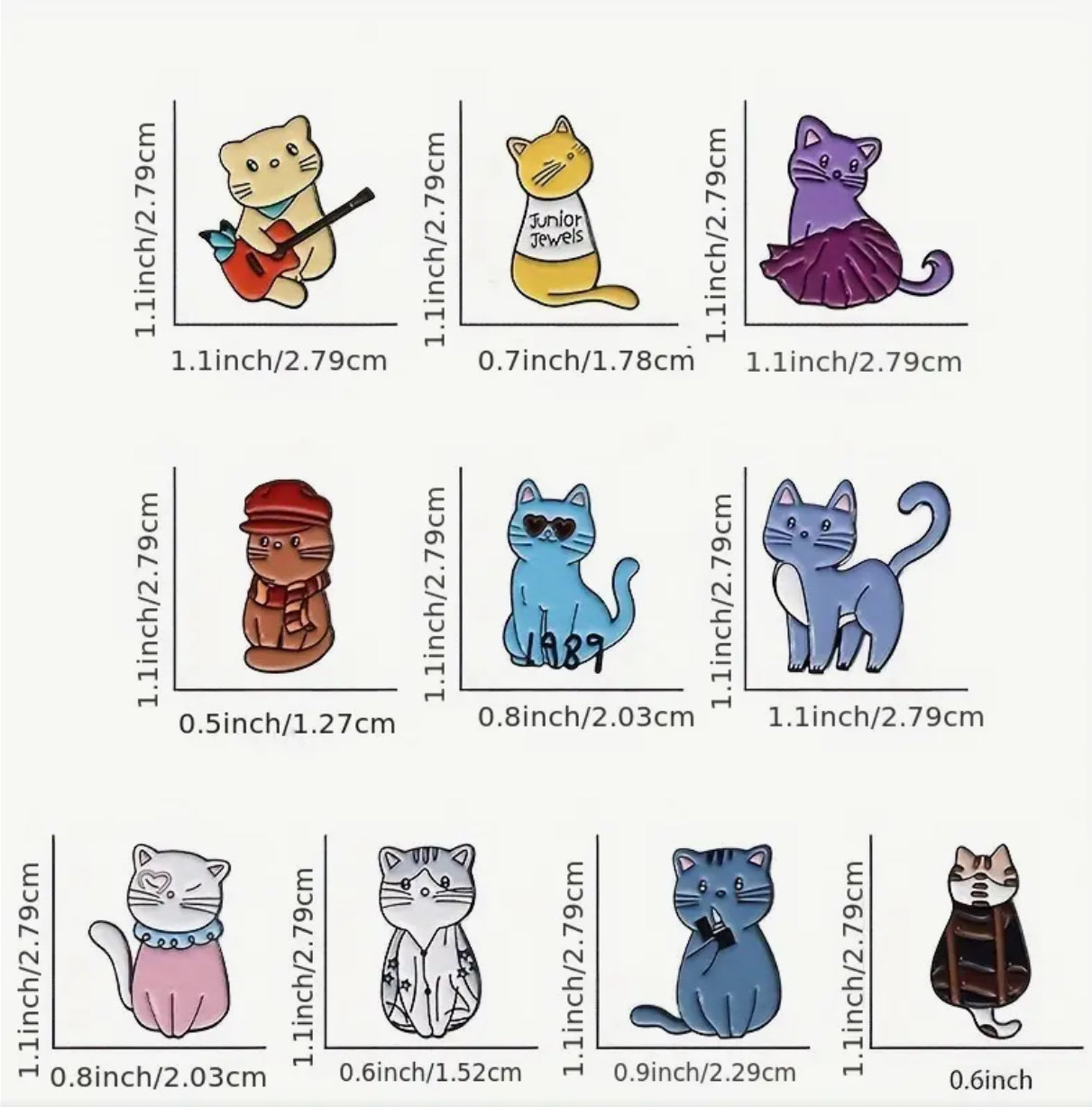 Tay Swift Album Inspired Cat Pins