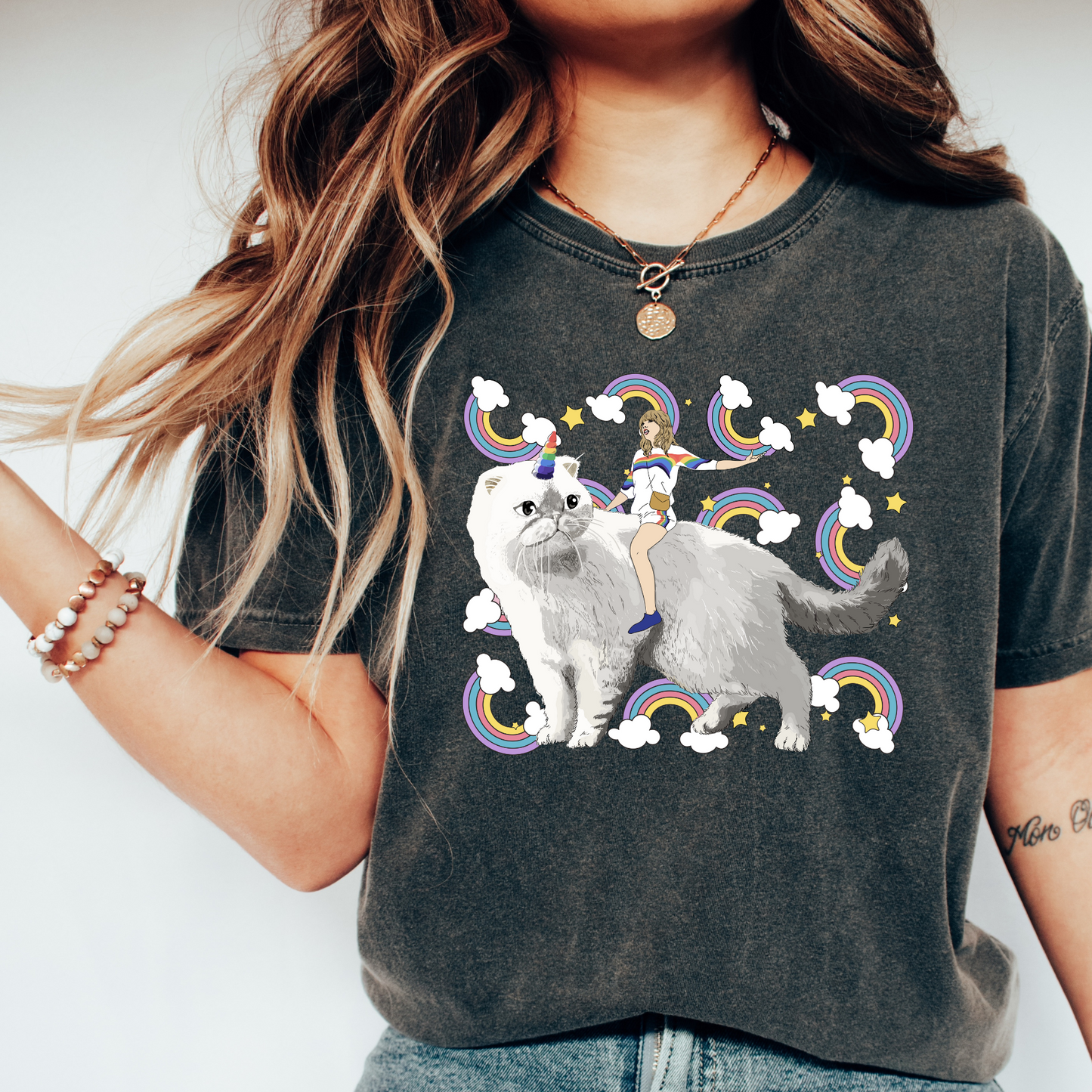 Tay Swift on a Cat Unicorn Shirt