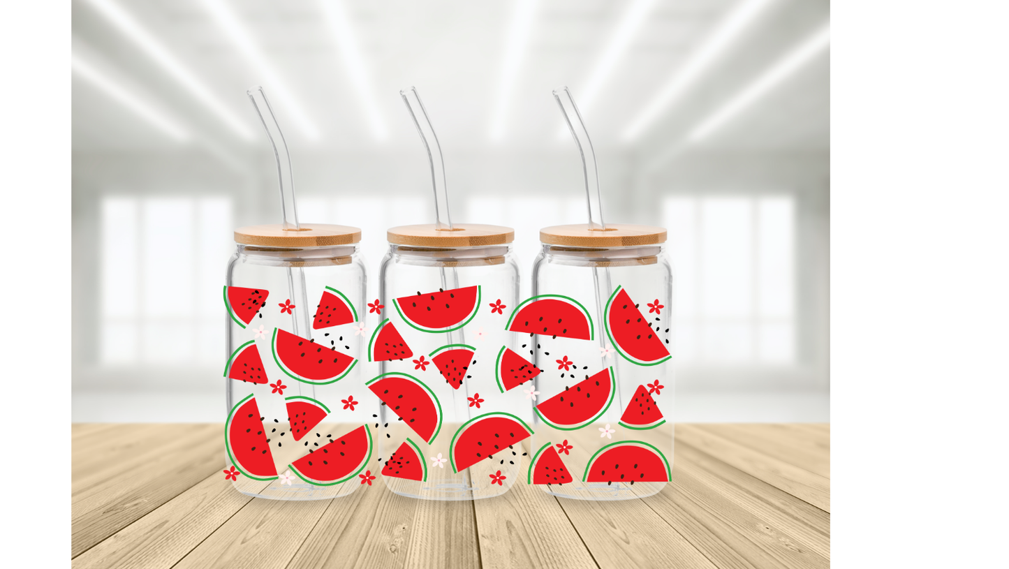 Lemon Glass | Strawberry Glass | Watermelon Glass Avocado Glass | 16 oz Glass