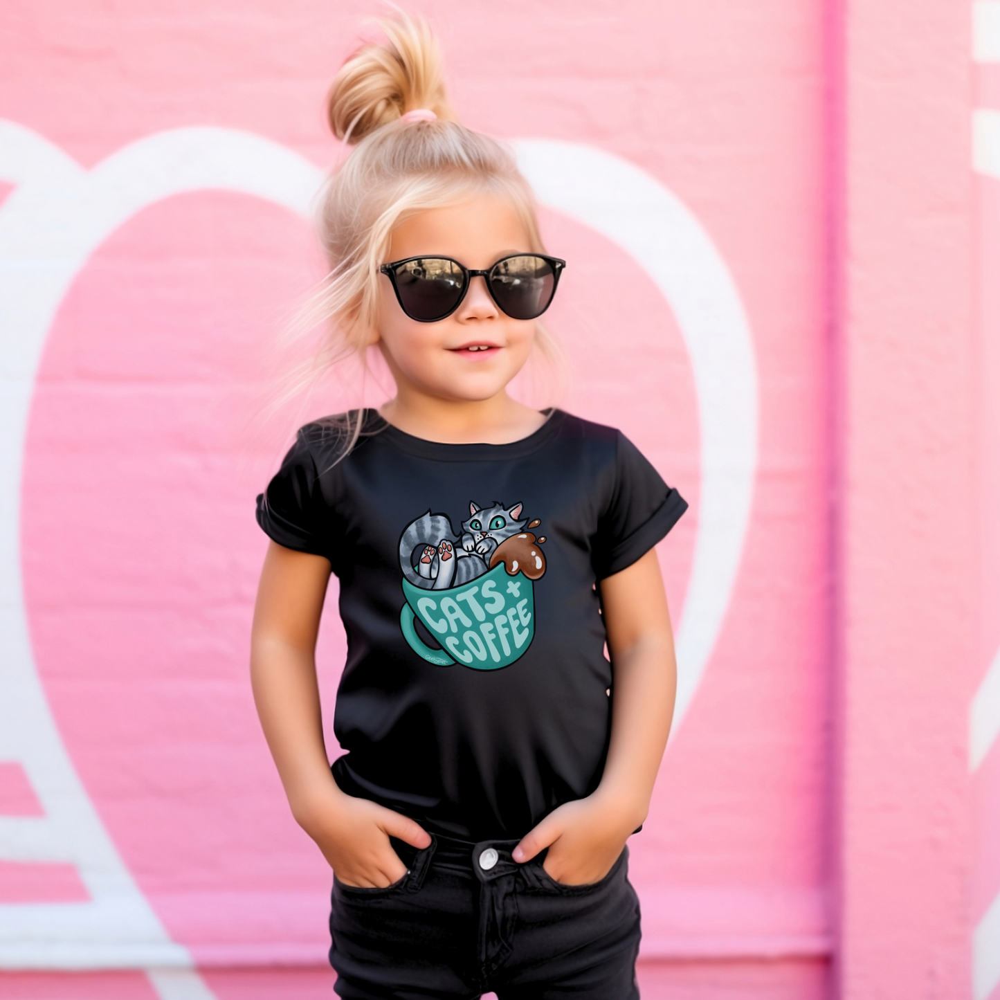 Cats and Coffee shirt | Geeky Pets shirt | Kids shirt