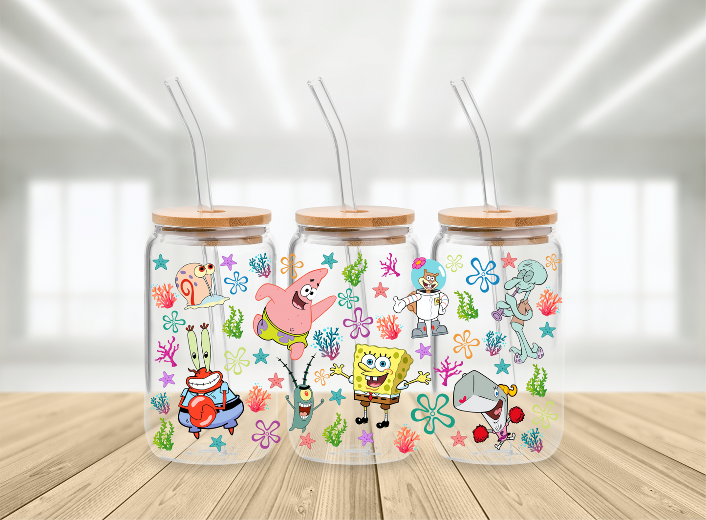 Sponge Bob Inspired Glass | 16 oz Glass