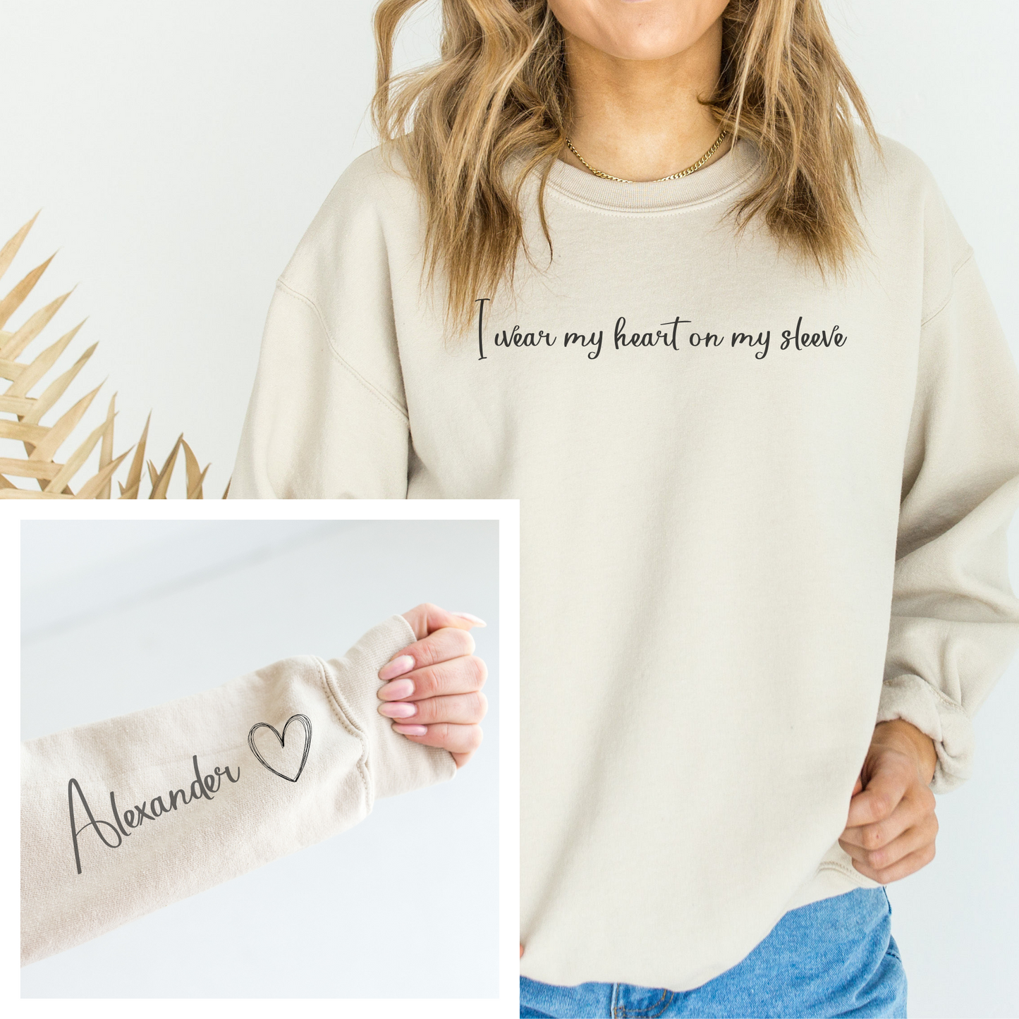 Gift for Mom | Gift for Grandma | I wear my heart on my sleeve | Custom Sweater | Unique gift idea