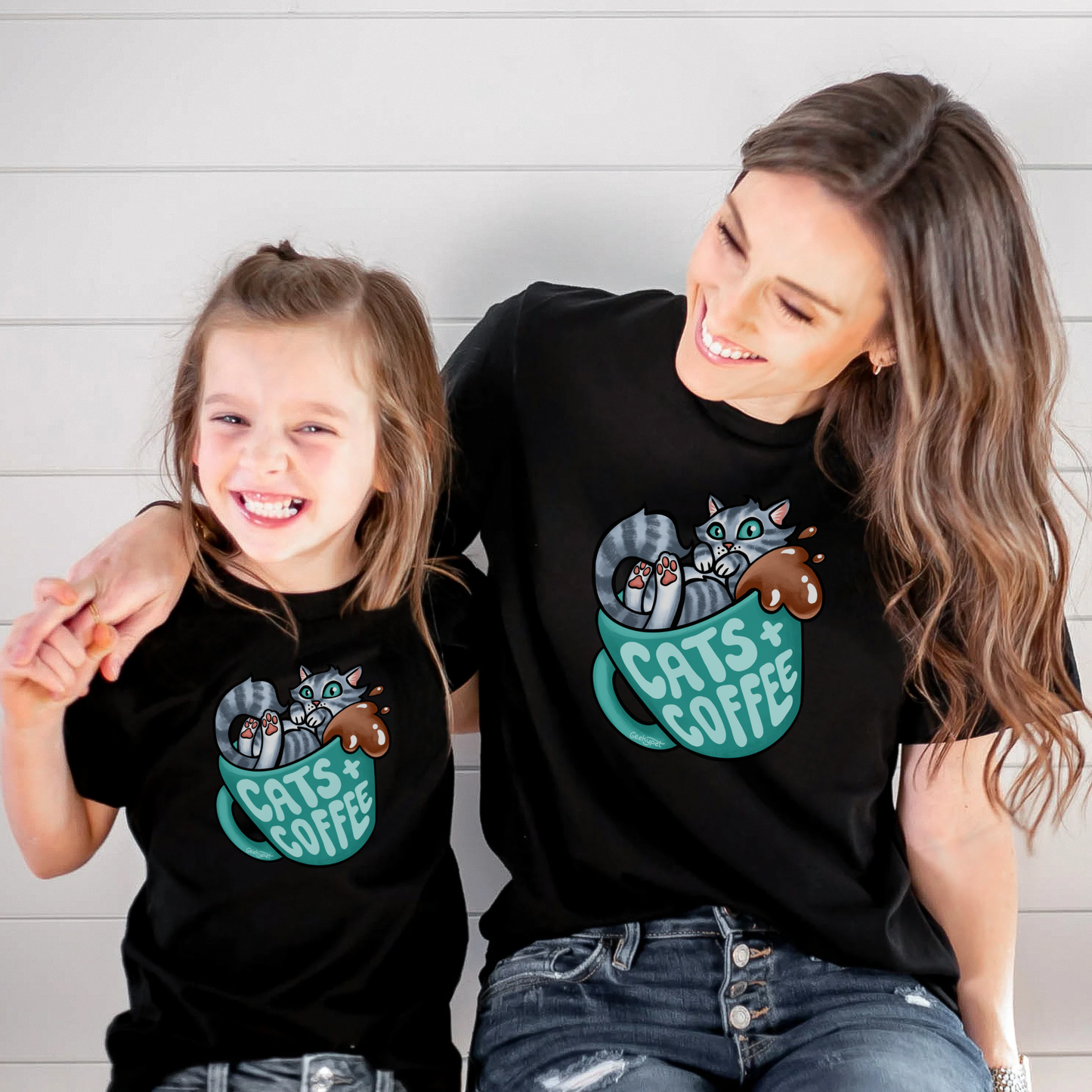 Cats and Coffee shirt | Geeky Pets shirt | Kids shirt