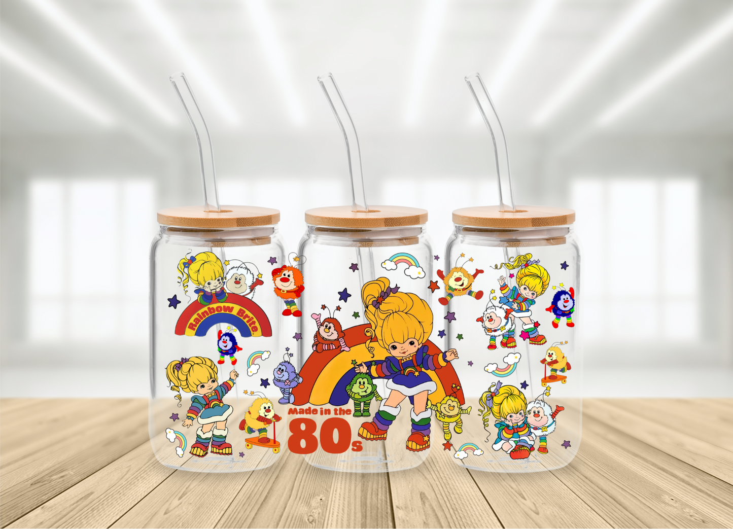 Rainbow Brite Glass | 16 oz Glass