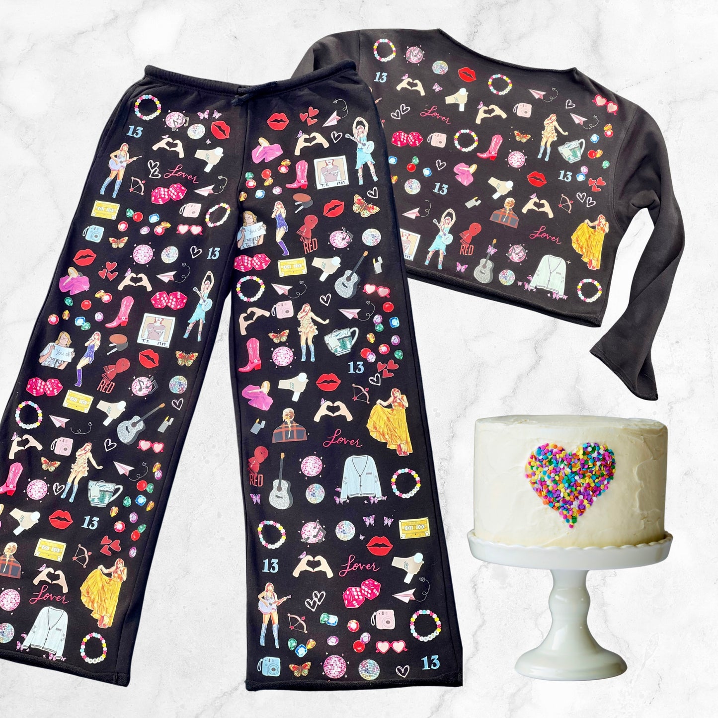 Taylor Swift Inspired 1989 Boat-Neck Sweatshirt & Wide-Leg Joggers with pockets