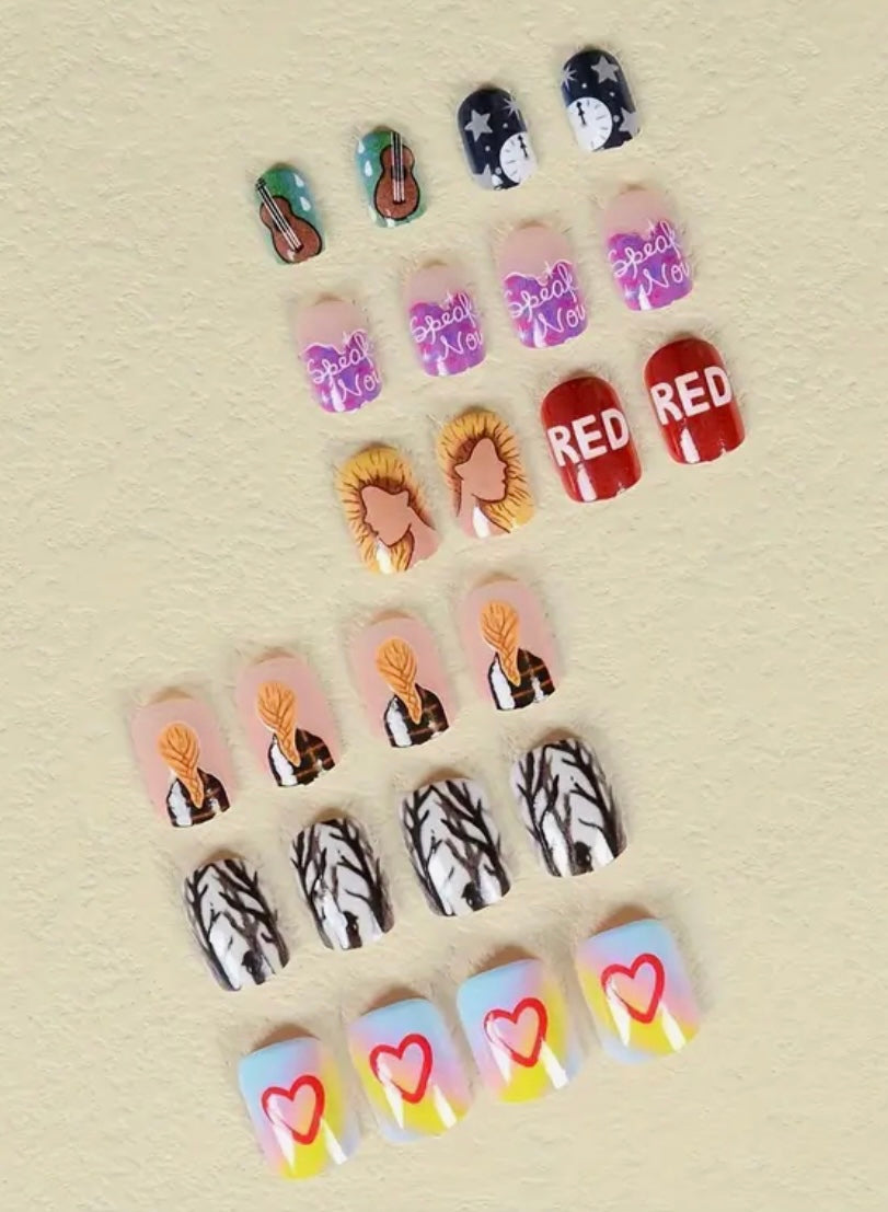 Tay Swift Inspired Nails || 24pcs Press On Nails