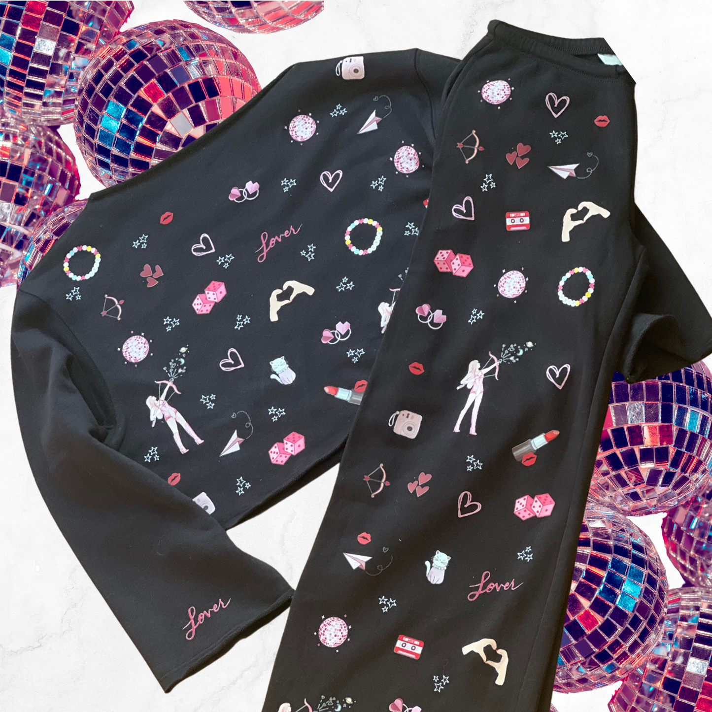 Taylor Swift Inspired 1989 Boat-Neck Sweatshirt & Wide-Leg Joggers with pockets