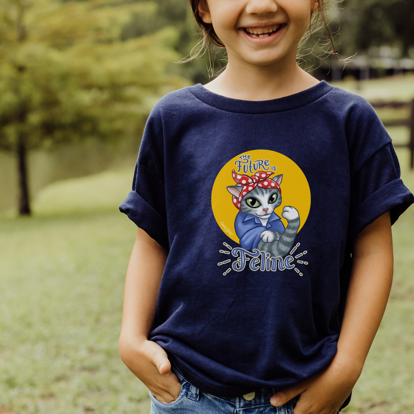 The Future is Female shirt | Geeky Pets shirt | Cat shirt for cat lovers | Kids shirt