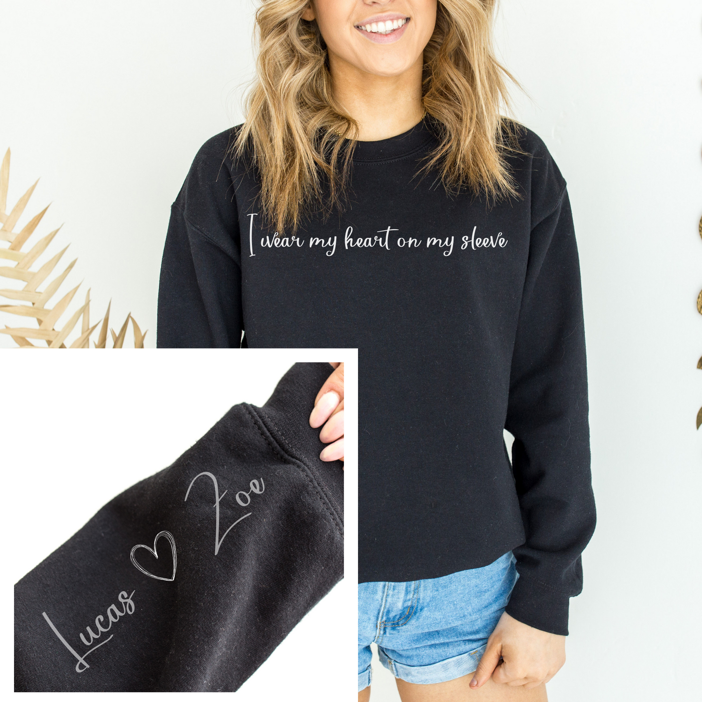 Gift for Mom | Gift for Grandma | I wear my heart on my sleeve | Custom Sweater | Unique gift idea