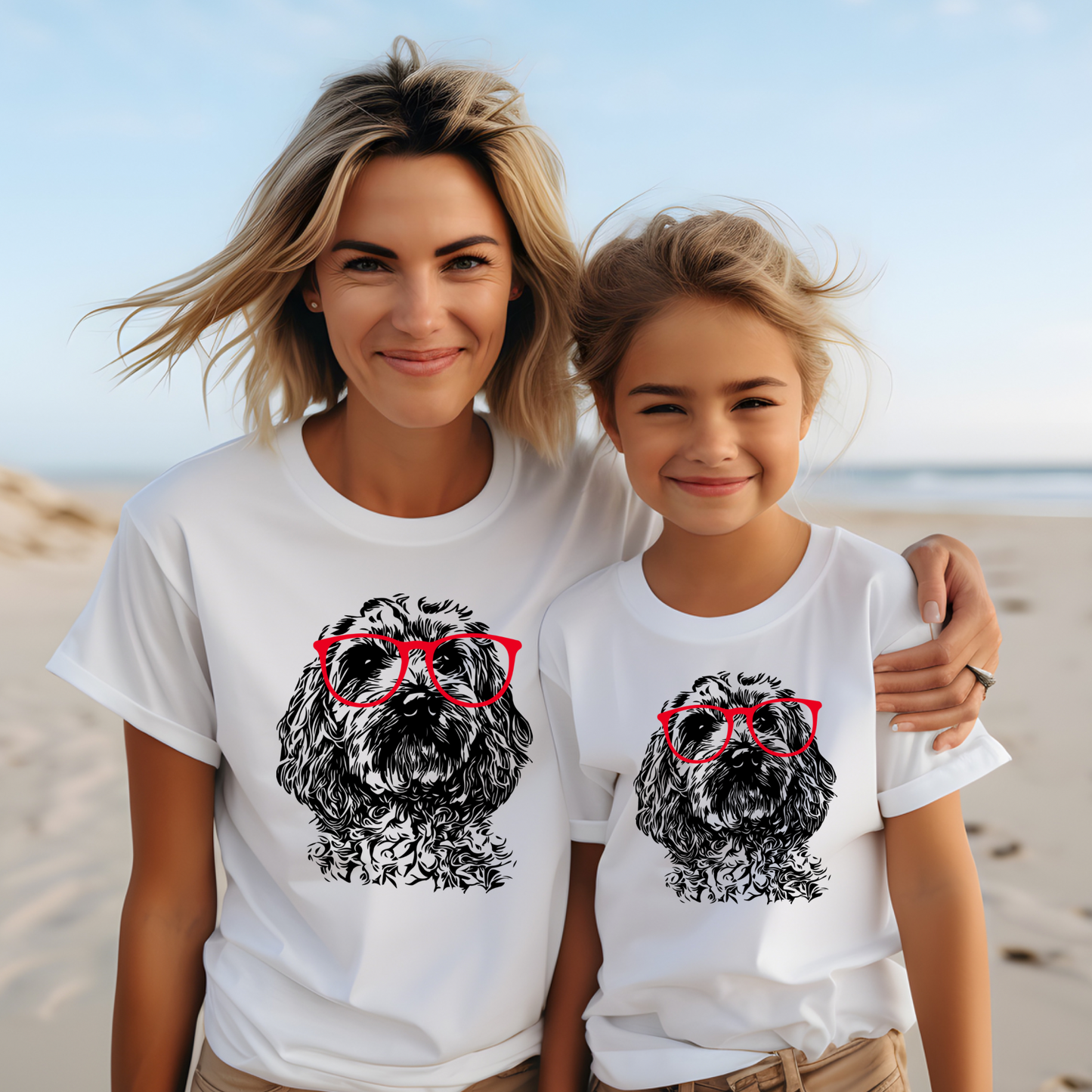 Cockapoo wearing glasses shirt | Doodle wearing glasses shirt | Kids shirt