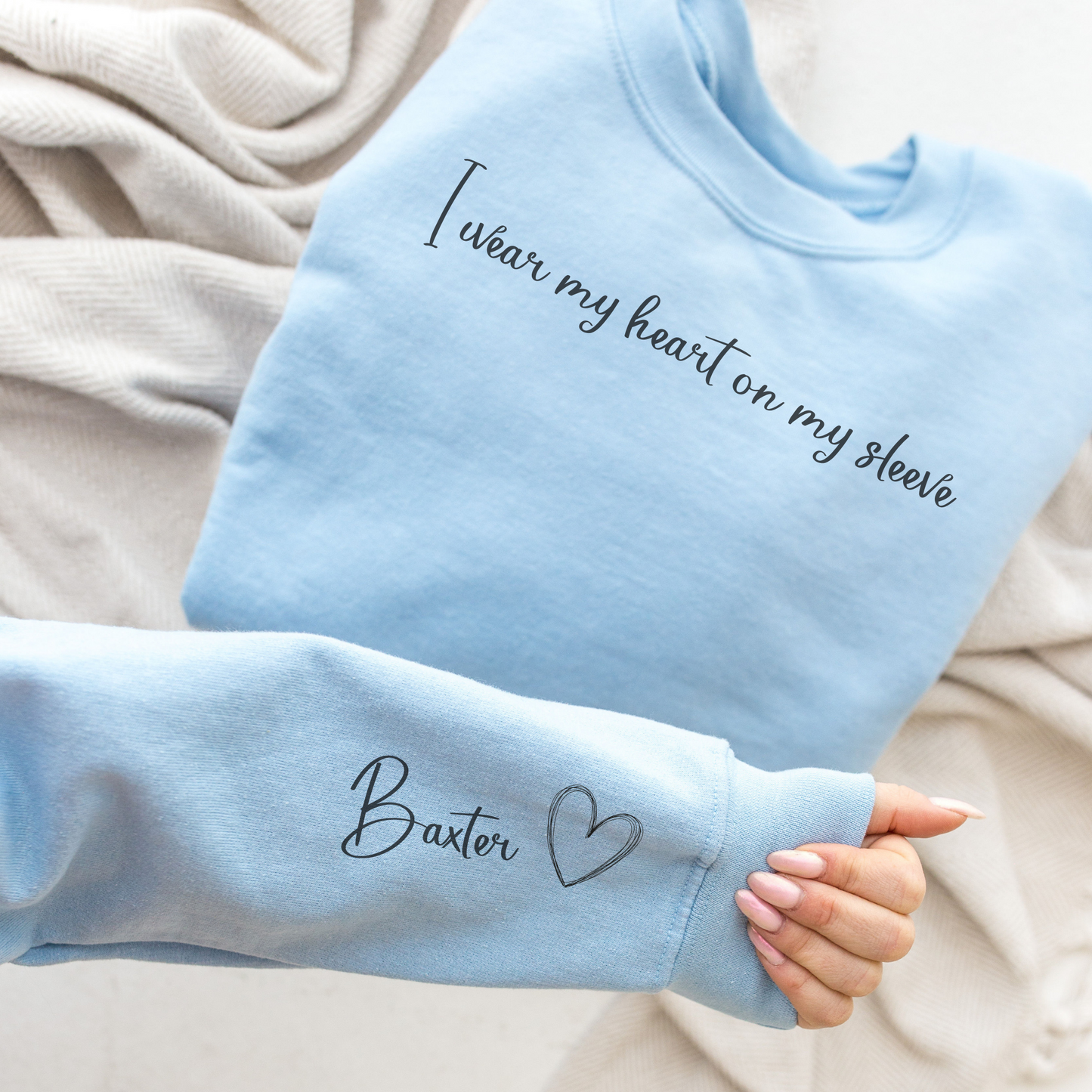 Gift for Mom | Gift for Grandma | I wear my heart on my sleeve | Custom Sweater | Unique gift idea