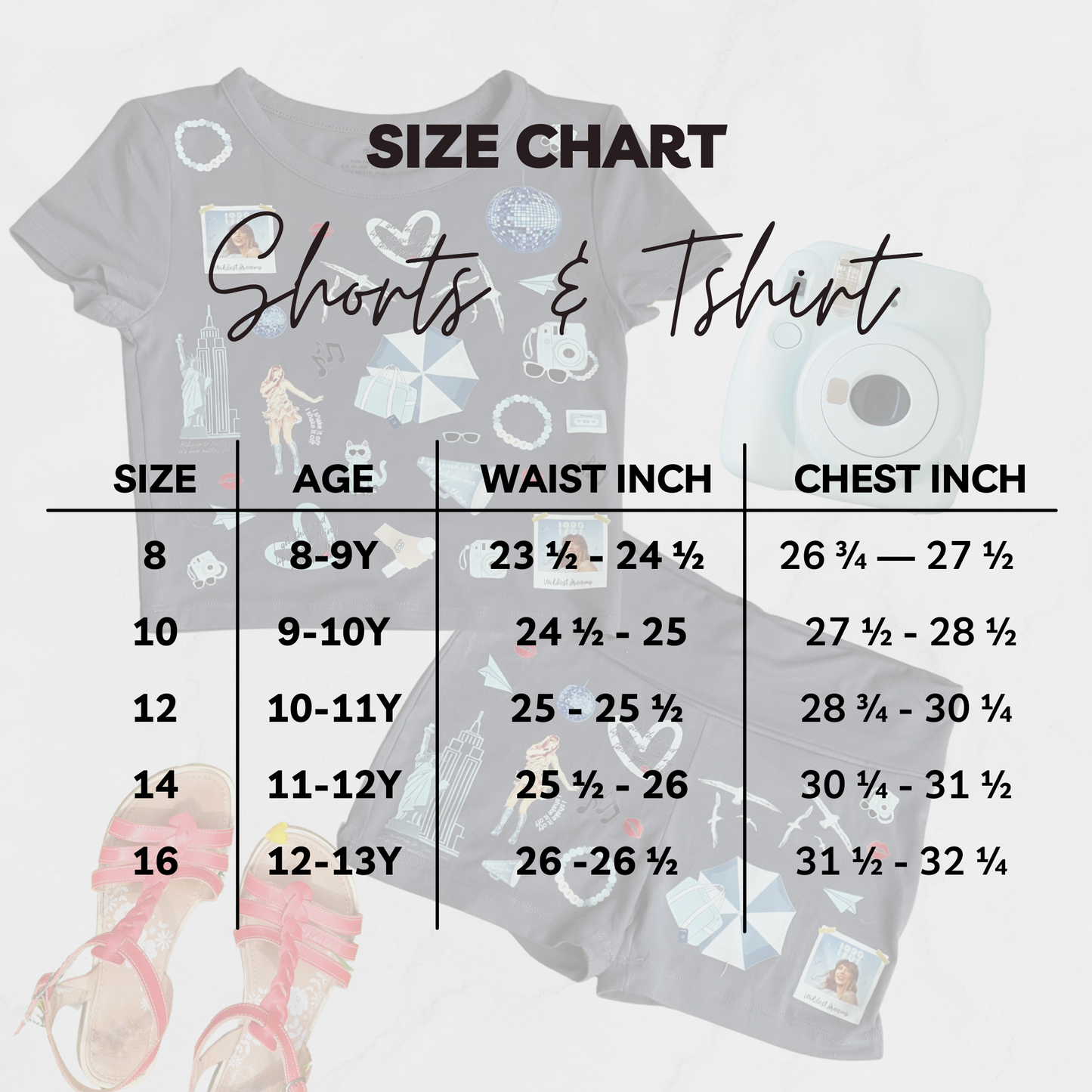 Taylor Swift Inspired 1989 Shorts and TShirt set