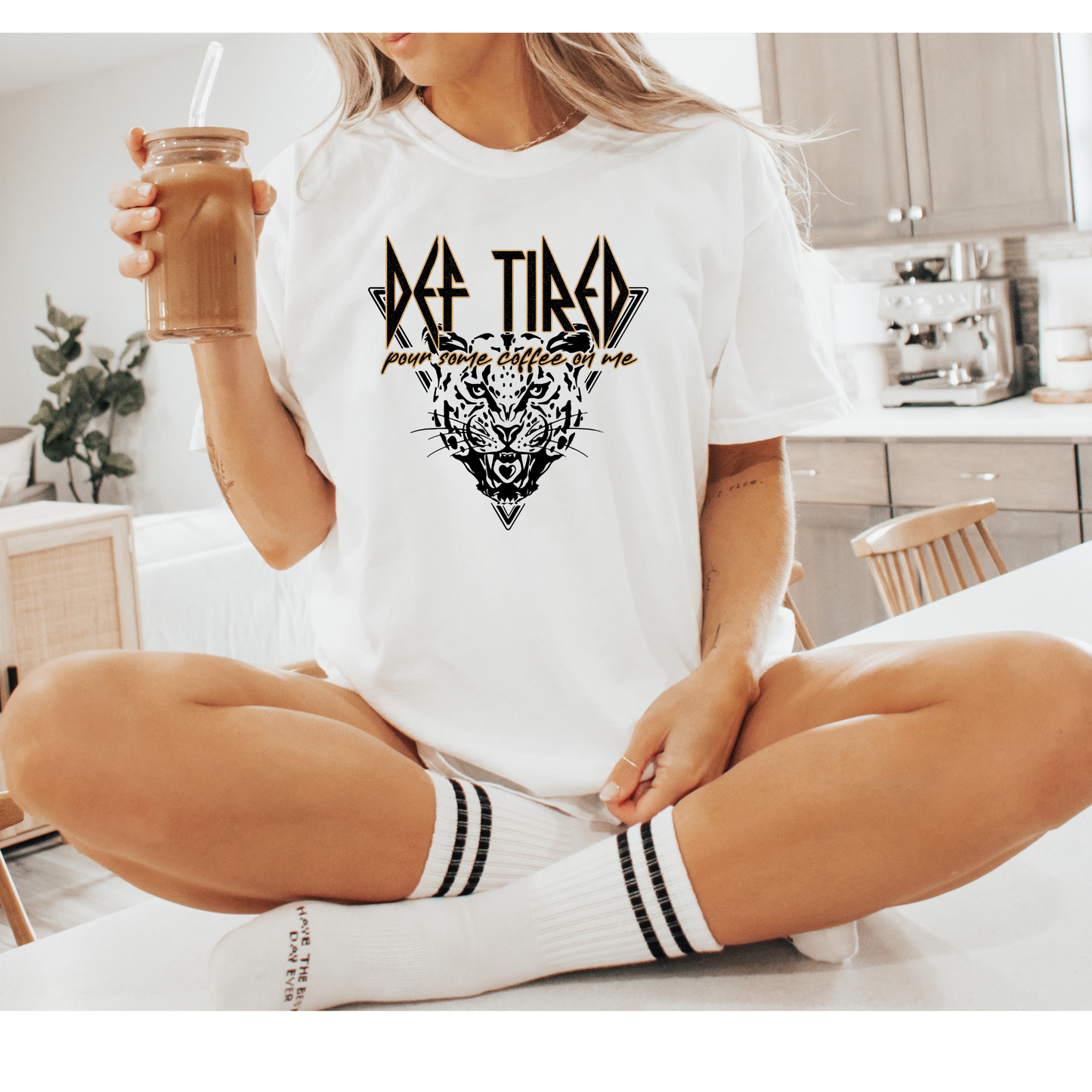 Def Tired Pour Some Coffee on Me | Adult shirt | Tired Moms shirt