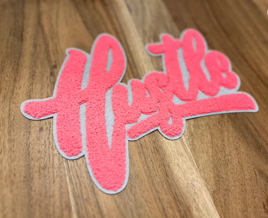 Chenille Embroidered Heat Transfer - Pink Hustle