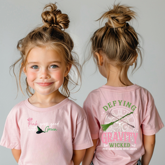 Defying Gravity Kids Shirt | Wicked Shirt for Kids | Pink goes good with Green |  Shirt for Kids | Wicked the Movie Kids Shirt