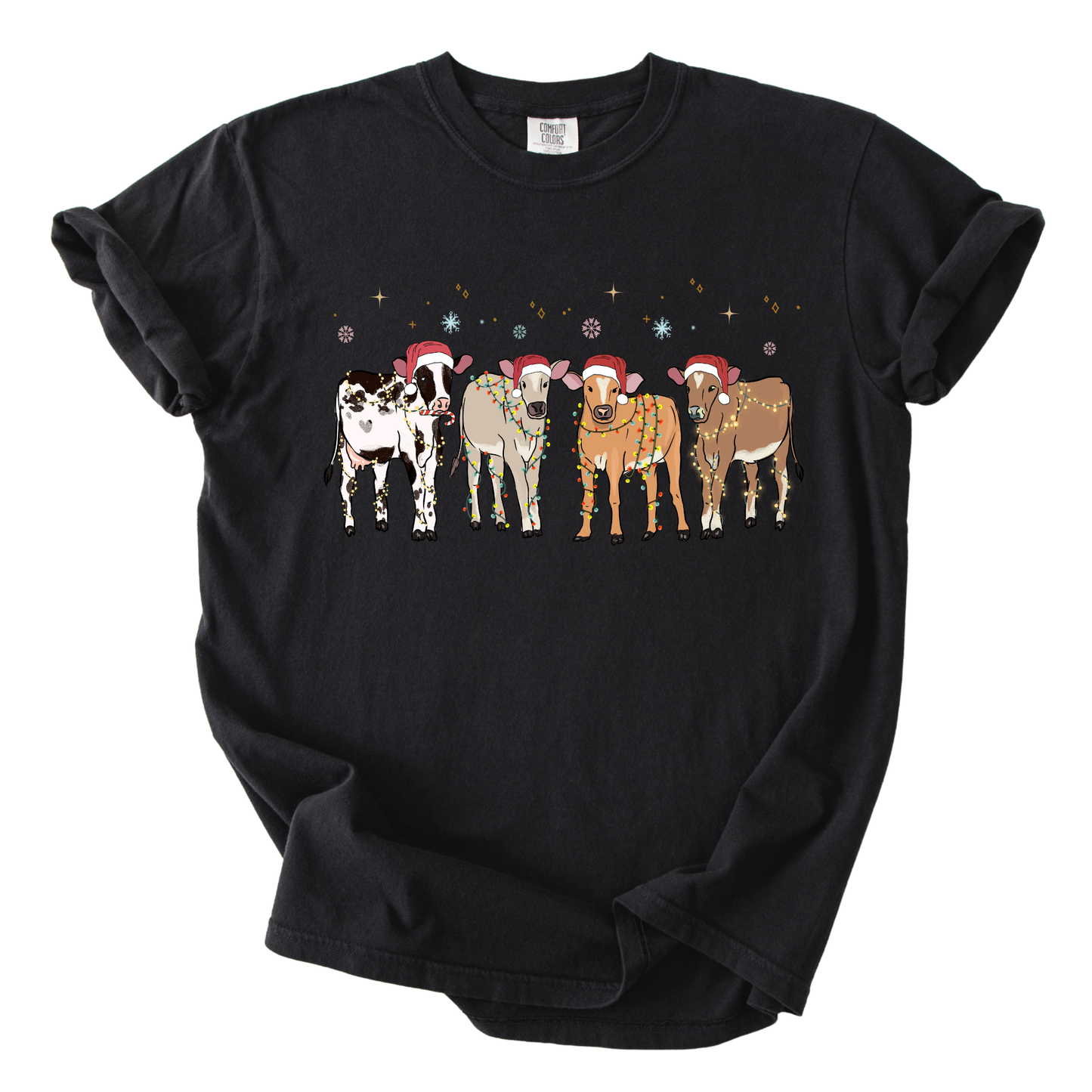 Christmas Cows Adult Shirt