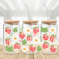 Smiley Strawberries and Eggs 16 oz glass