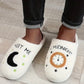 Tay Slippers | Meet Me At Midnight Slippers | Fuzzy Slippers | Warm & Cozy Moon and Clock Slippers | Bedroom Plush Slippers