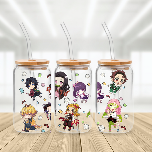 Demon Slayer Anime Characters  16 oz glass