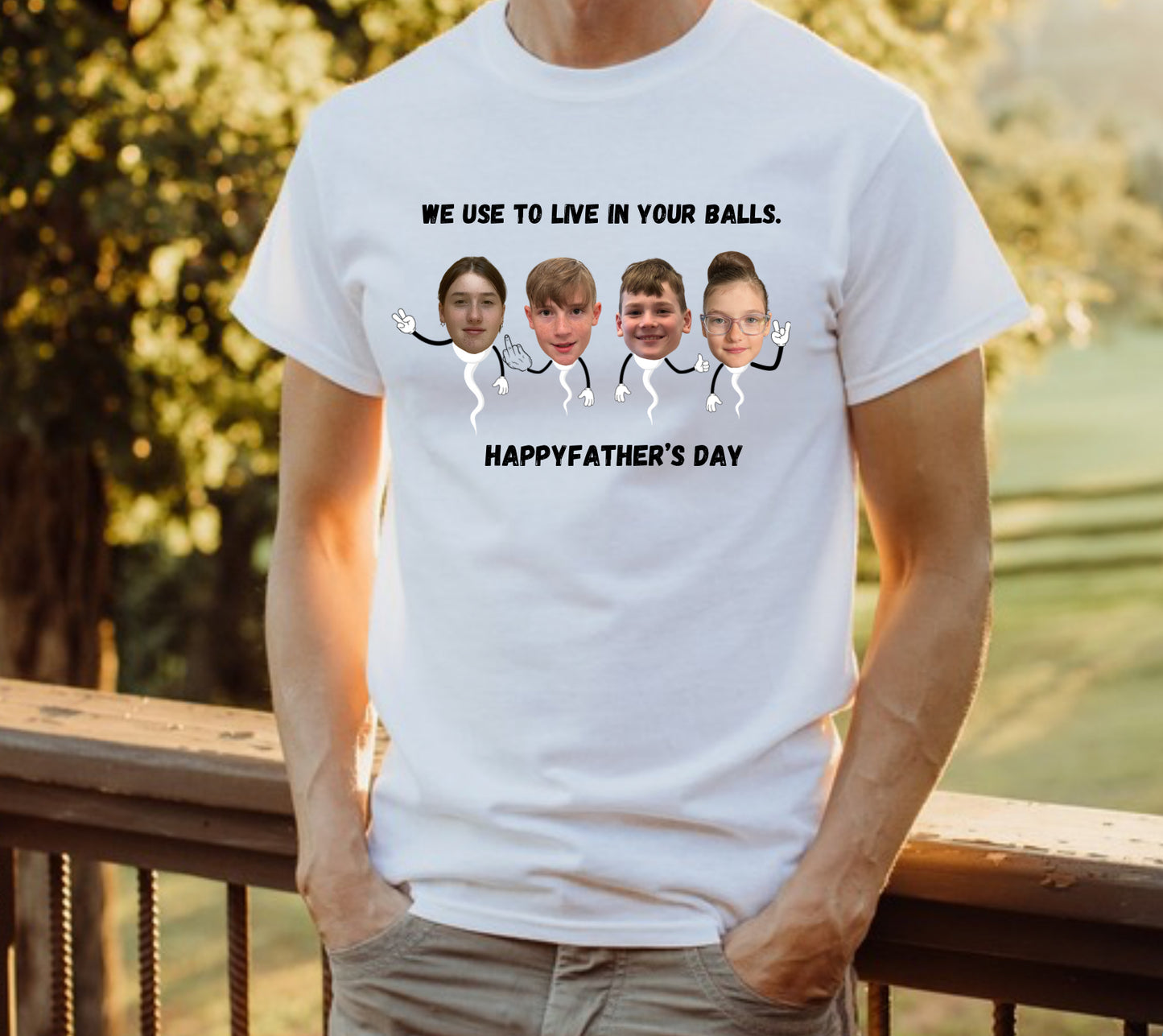 We use to live in your balls | Custom Shirt for dad | Funny dad shirt | Father’s Day Shirt | Shirt for DAD | Adult Shirt