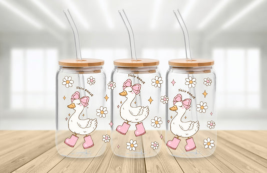 Silly Goose 16 oz glass