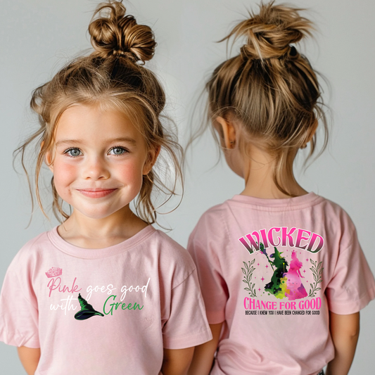 Changed for Good Kids Shirt | Wicked Shirt for Kids | Pink goes good with Green |  Shirt for Kids | Wicked the Movie Kids Shirt