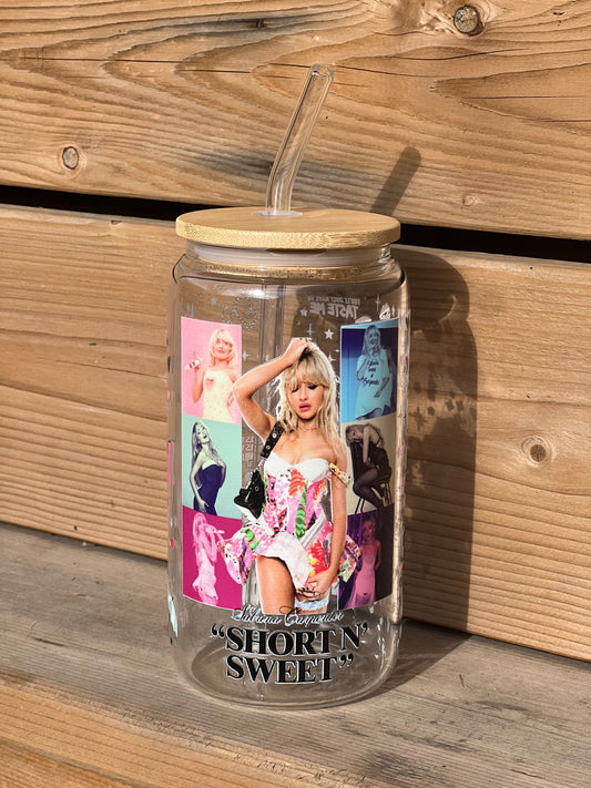 Sabrina Carpenter Short N’ Sweet Inspired 16 oz Glass