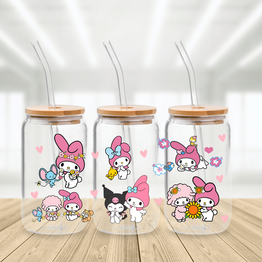 My Melody 16 oz glass