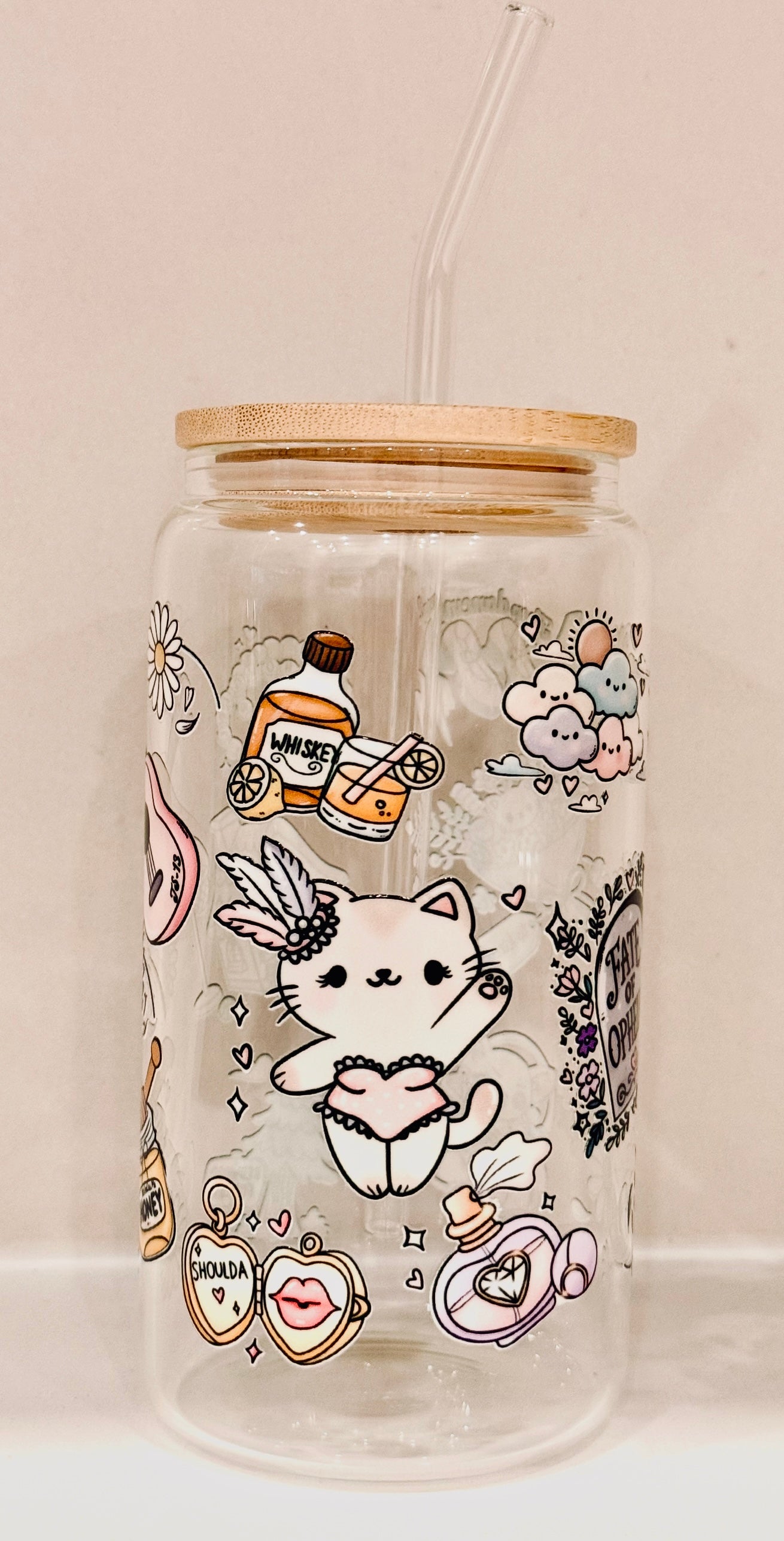 Tay Swift Inspired 16 oz glass: Fate of Ophelia