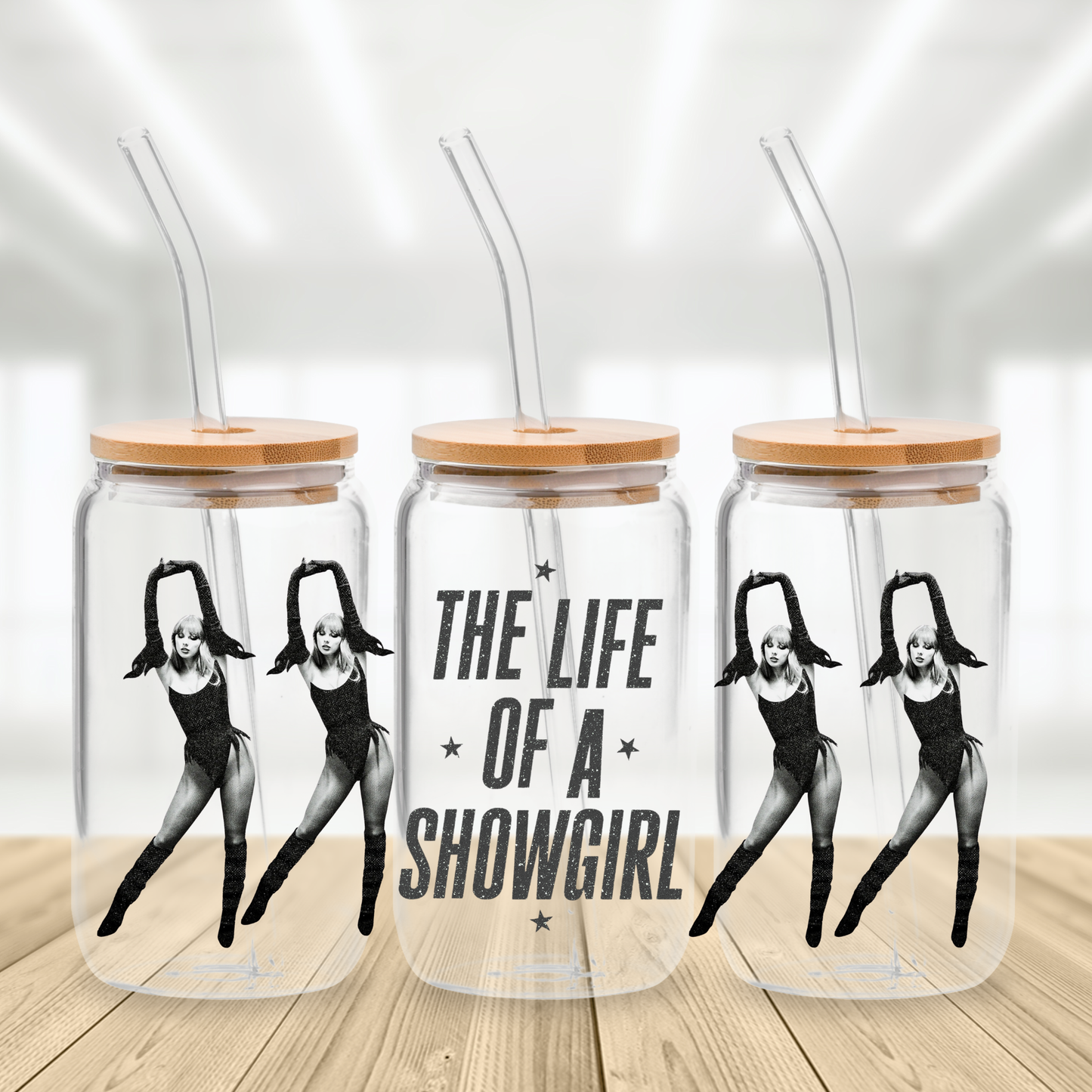 Tay Swift Inspired 16 oz glass: The Life of a Showgirl