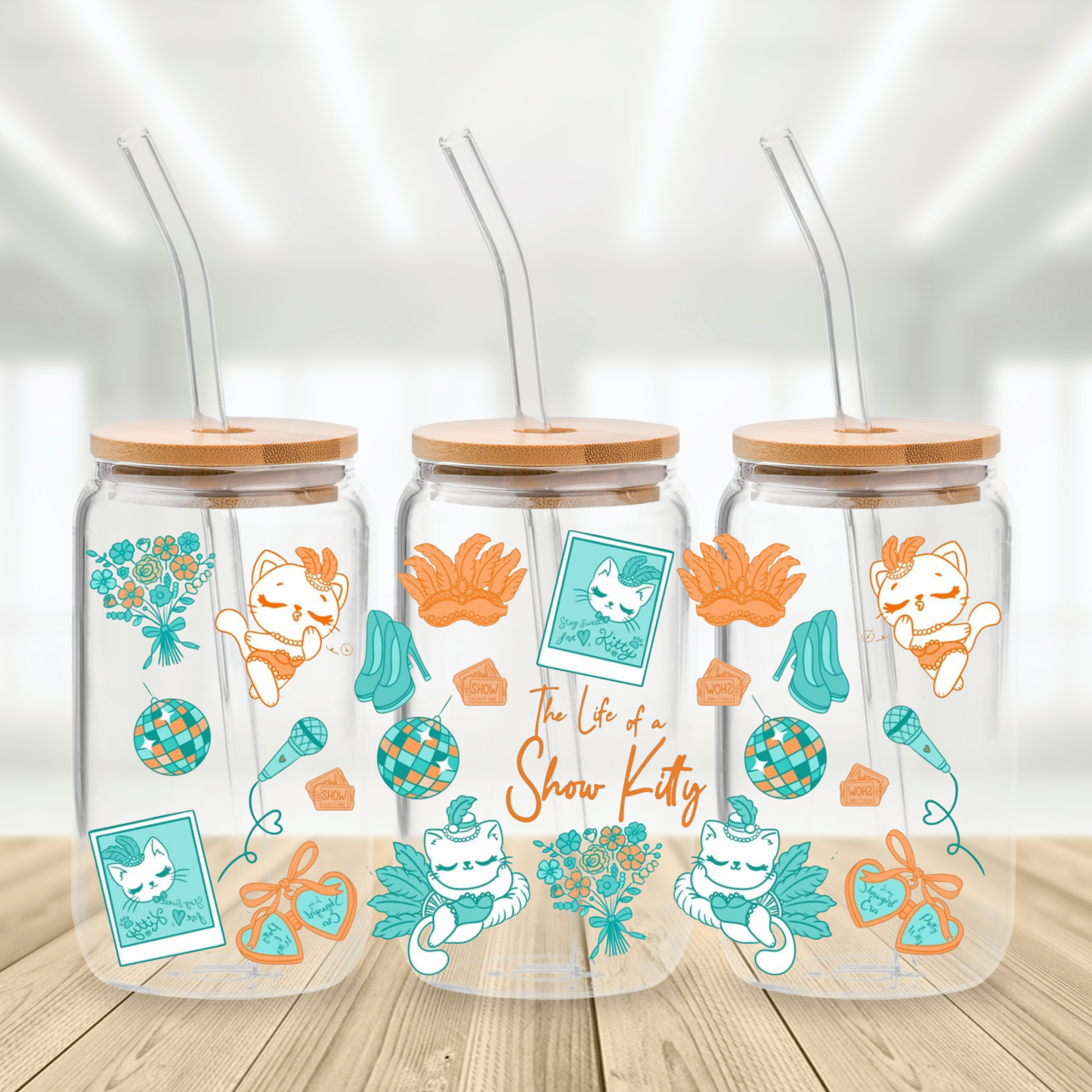 Tay Swift Inspired 16 oz glass: The Life of a Show Kitty