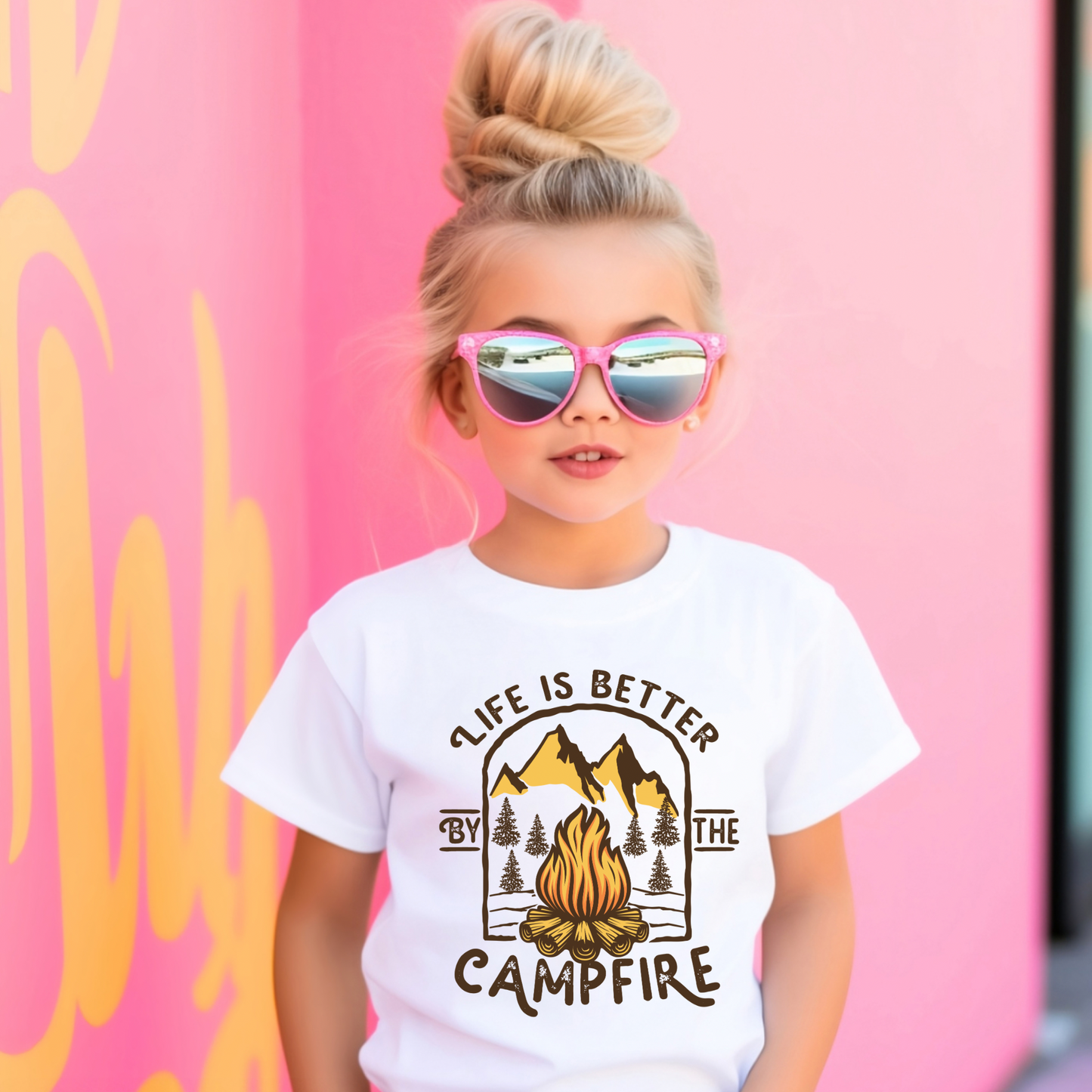 Life is better by the campfire shirt | Kids Camp fire shirt | kids cottage shirt