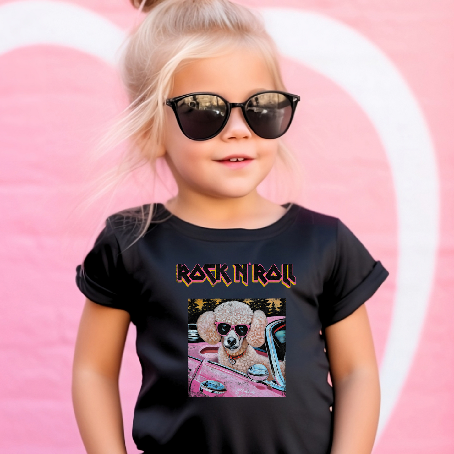 Poodle wearing sunglasses shirt | Concert shirt | Rock n Roll shirt | Kids shirt