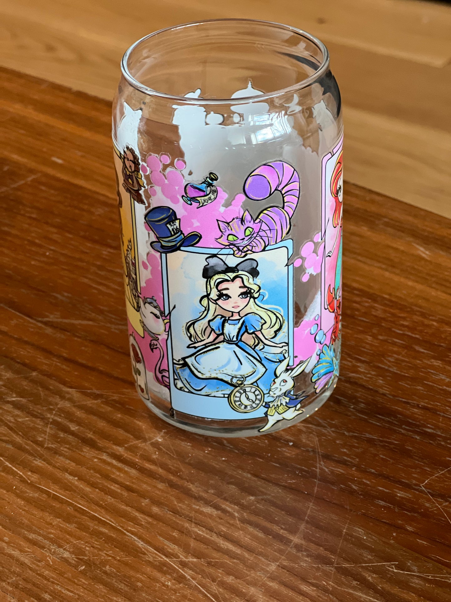 Alice, Jazmin, Bell and Ariel inspired Glass | 16 oz Glass
