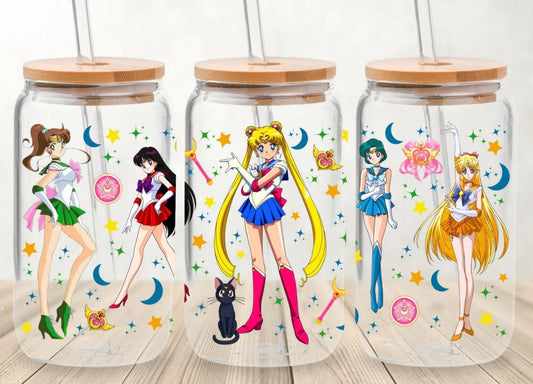 Sailor Moon 16 oz glass