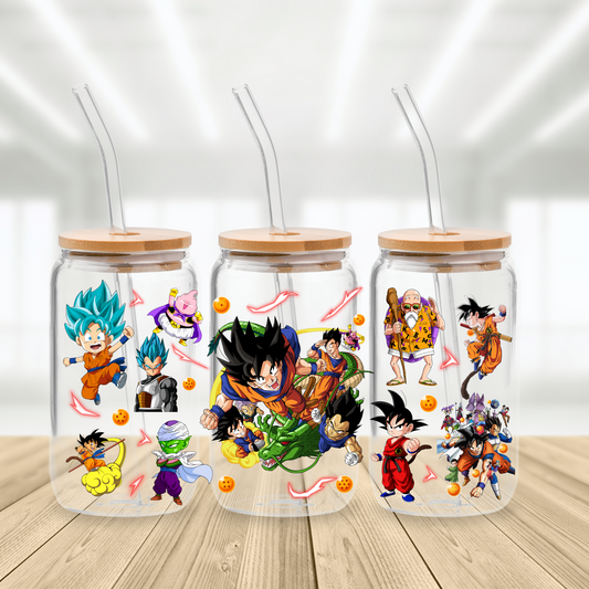 Dragon Ball Anime Characters  16 oz glass